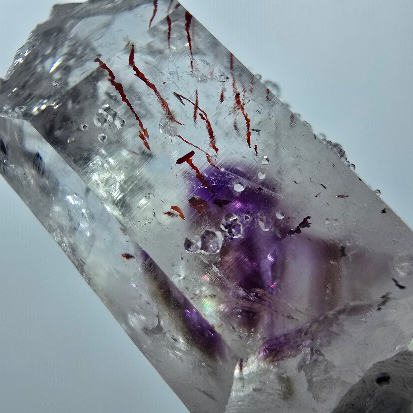 Harlequin Phantom Amethyst with Analcim Streep Mine, Goboboseb, Namibia 42*26*16mm