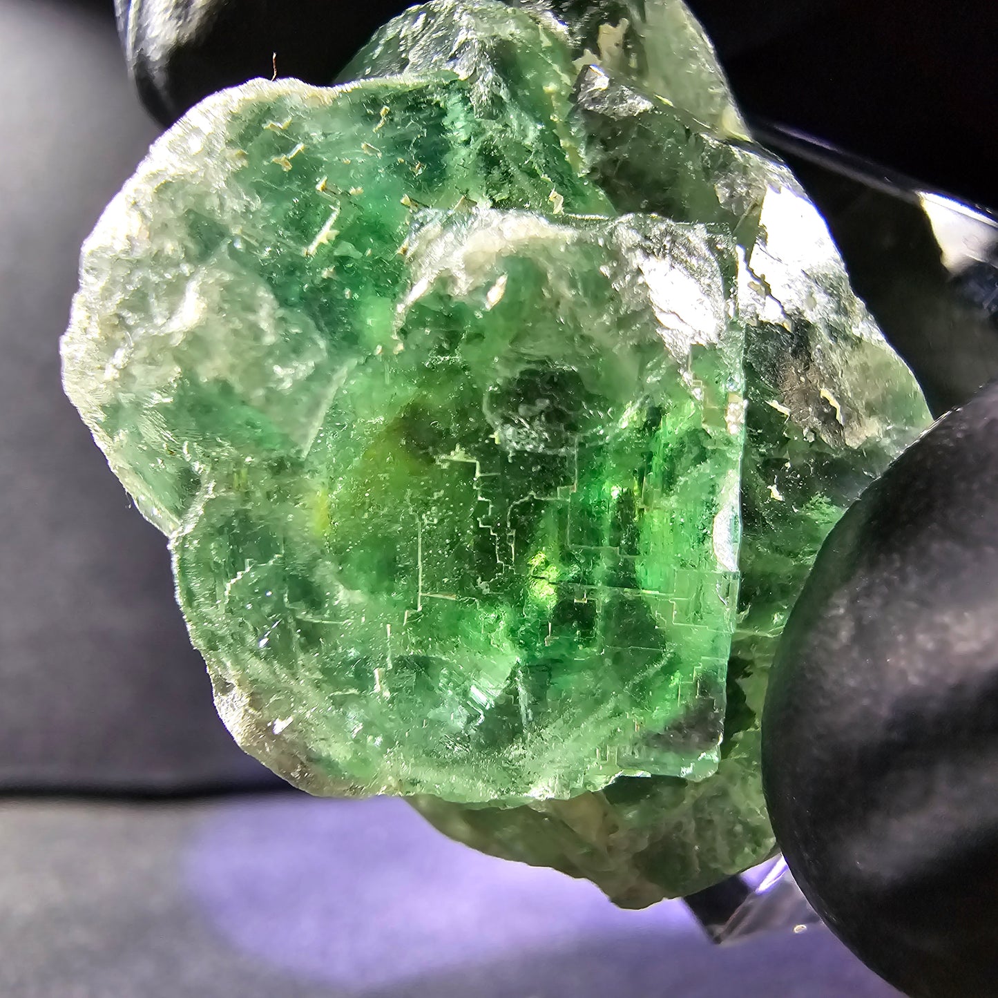 Seltene Phantom Fluorit Würfel Stufe grün 34*28*23mm Okorusu, Namibia Sammlung