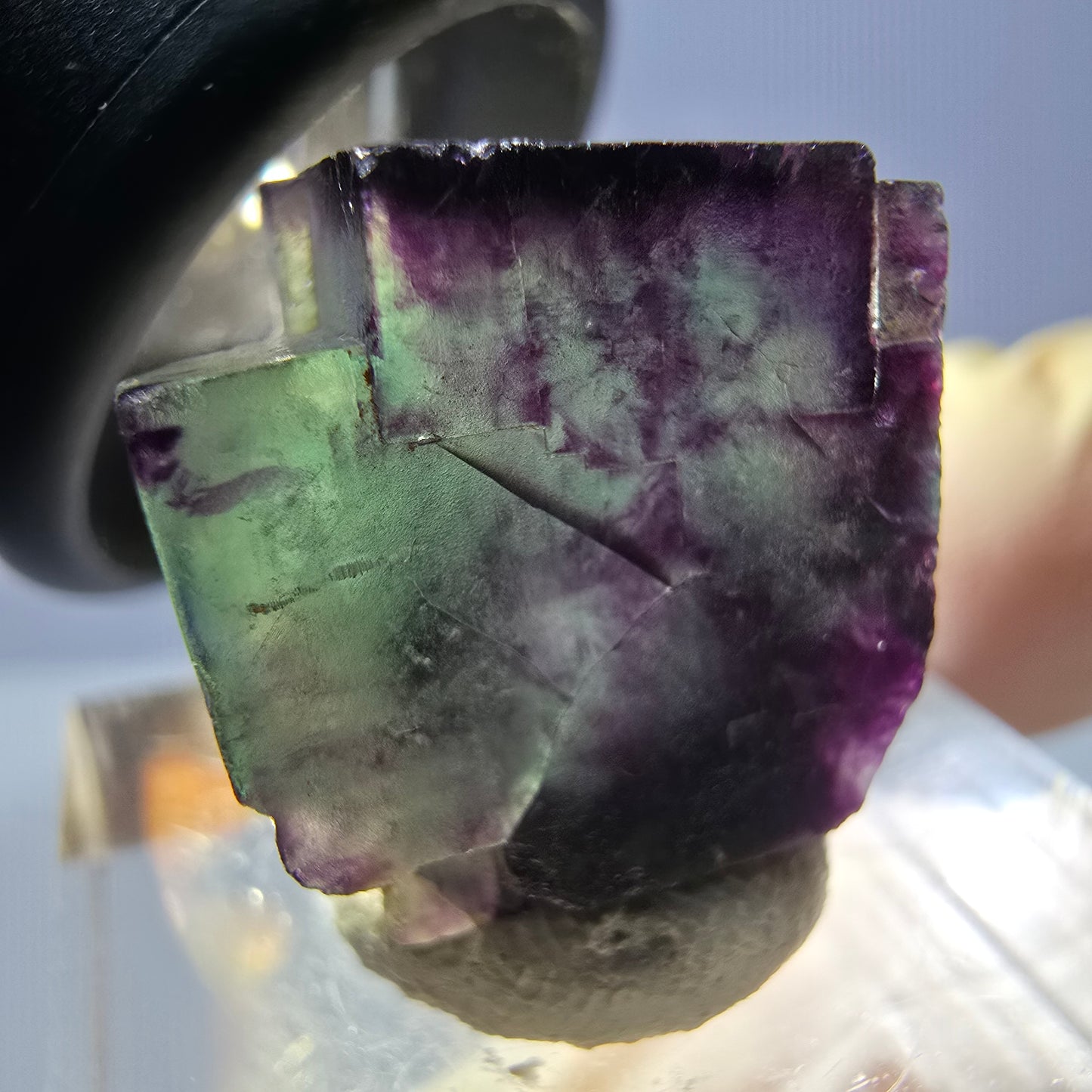 Phantom Fluorit Würfel parkettiert, grün lila Okorusu, Namibia 17*17*11mm