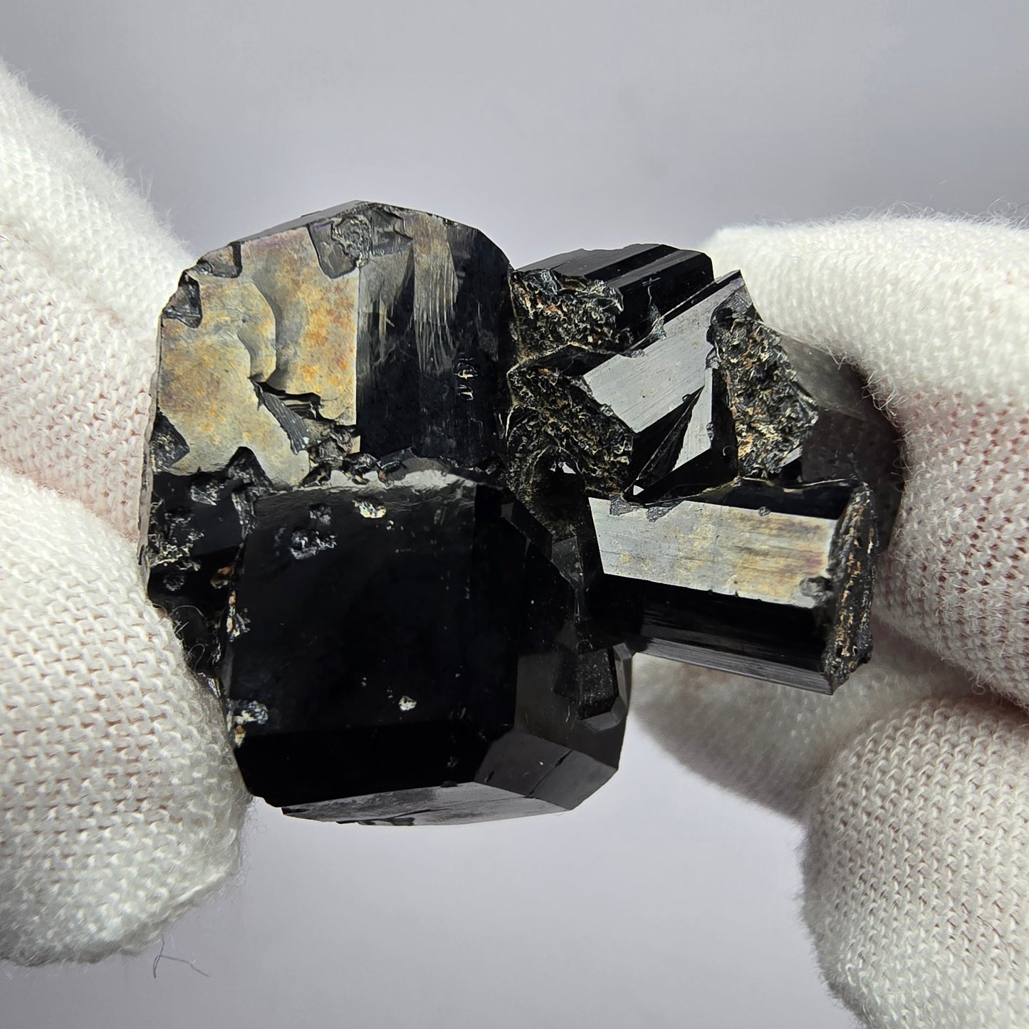 Symmetrische Schörl Turmalin Stufe schwarz glänzend Erongo, Namibia 29*25*15mm