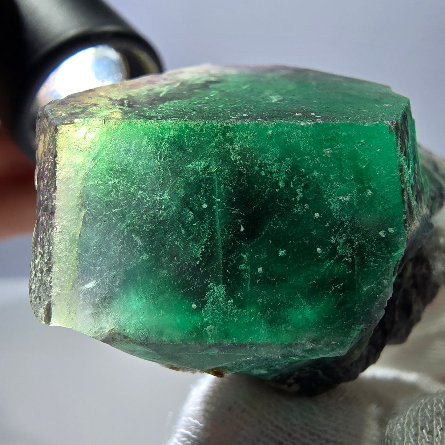 Phantom Fluorit Würfel Stufe, hexagonal grün lila Erongo, Namibia 62*41*32mm