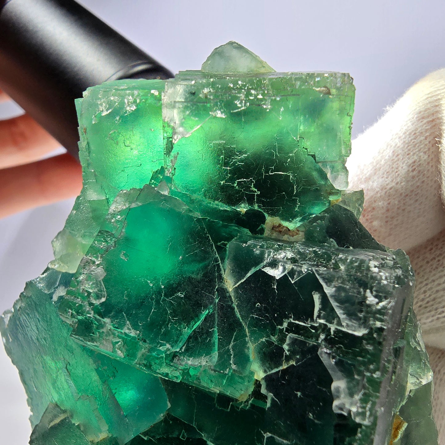 Large Phantom Fluorite Cube Stepped Green Okorusu Namibia 89*67*47mm