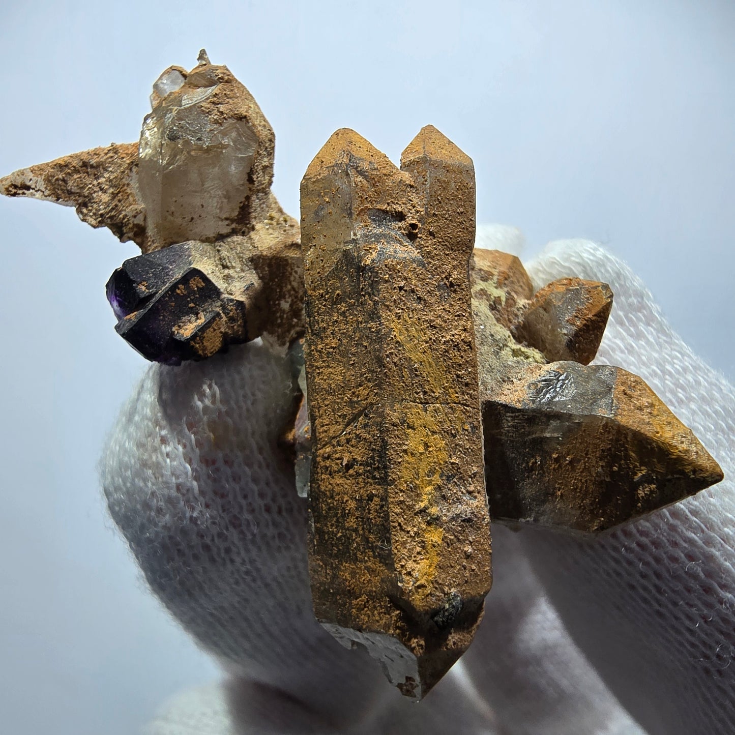 Phantom Fluorit Würfel, Eisen Rauchquarz DT Stufe Erongo, Namibia 48*32*16mm