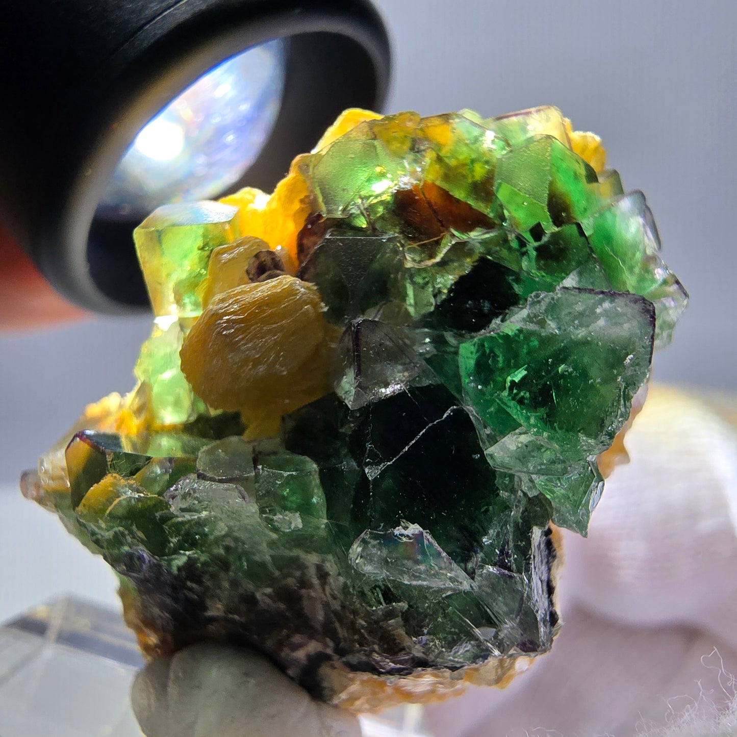 Cube de fluorite fantôme, spécimen de tourmaline scholle muscovite, Erongo, Namibie, 40 x 28 x 21 mm