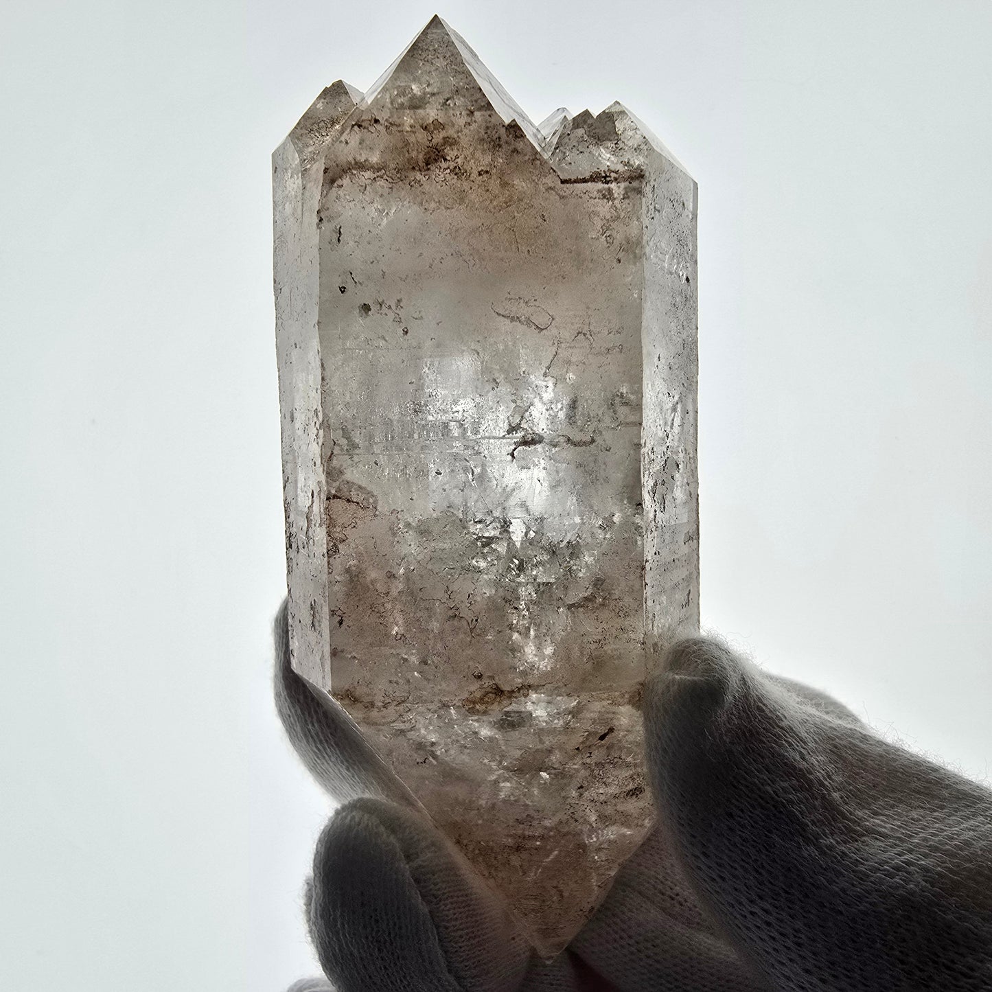 Skeleton Phantom Smoky Quartz DT Scepter, UV Calcite Valentine Pocket, Namibia 95*40*33mm