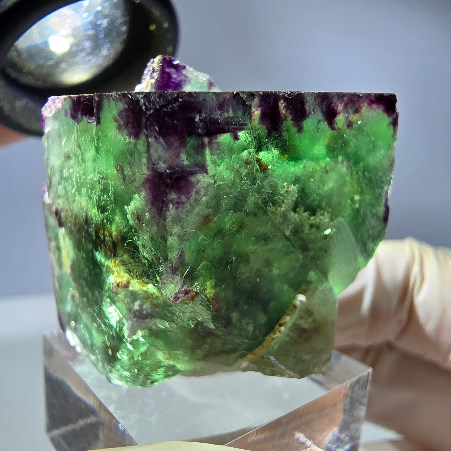 Spécimen de cube de fluorite fantôme, parqueté, zonal Okorusu, Namibie 28*28*31mm
