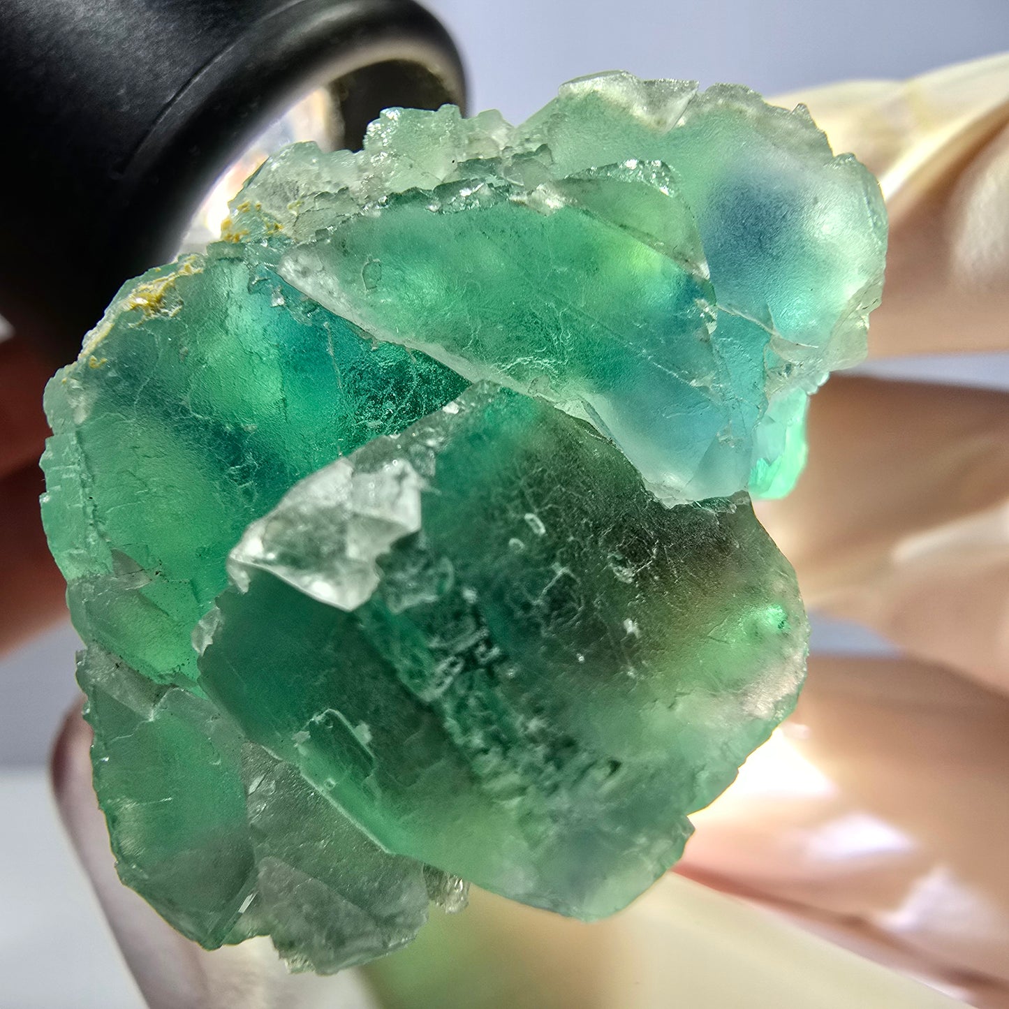 Seltene Phantom Fluorit Würfel Stufe, grün Okorusu, Namibia 41*37+21mm