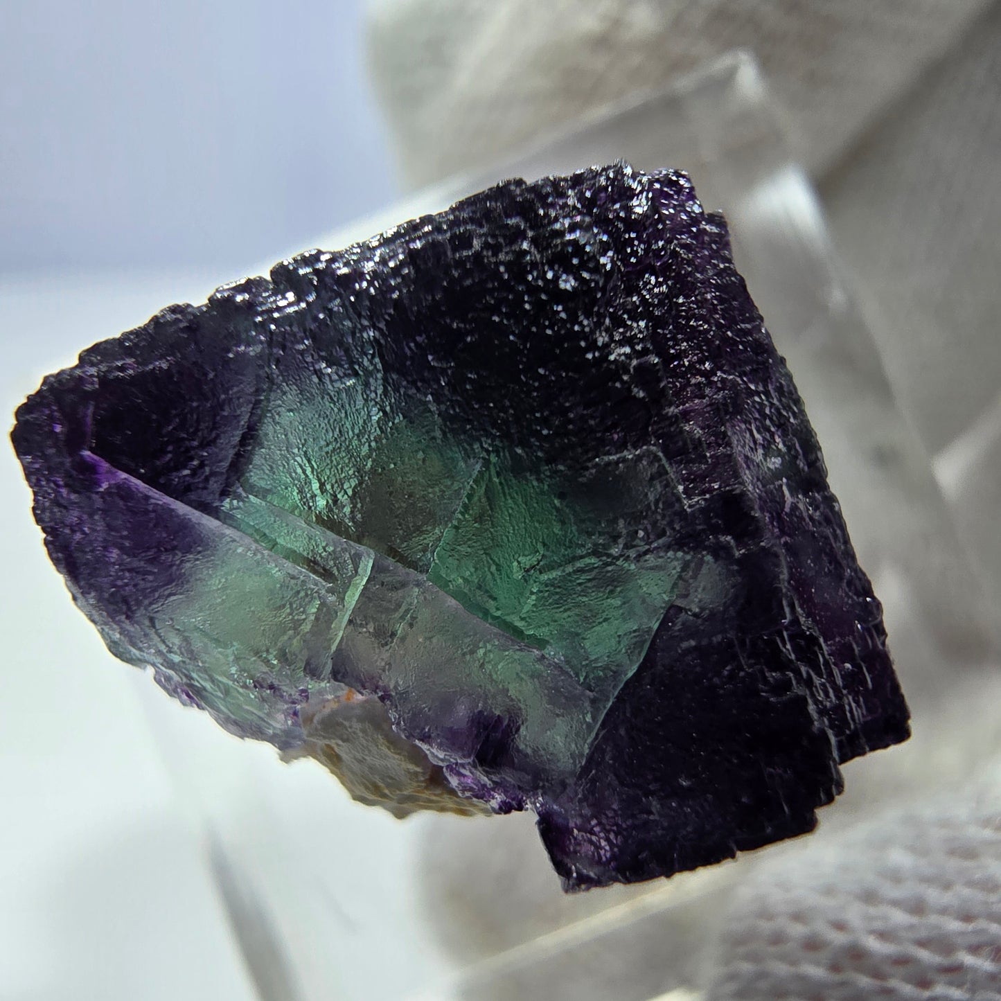 Spécimen de cube de fluorite fantôme parqueté zonal Okorusu, Namibie 16*16*14mm