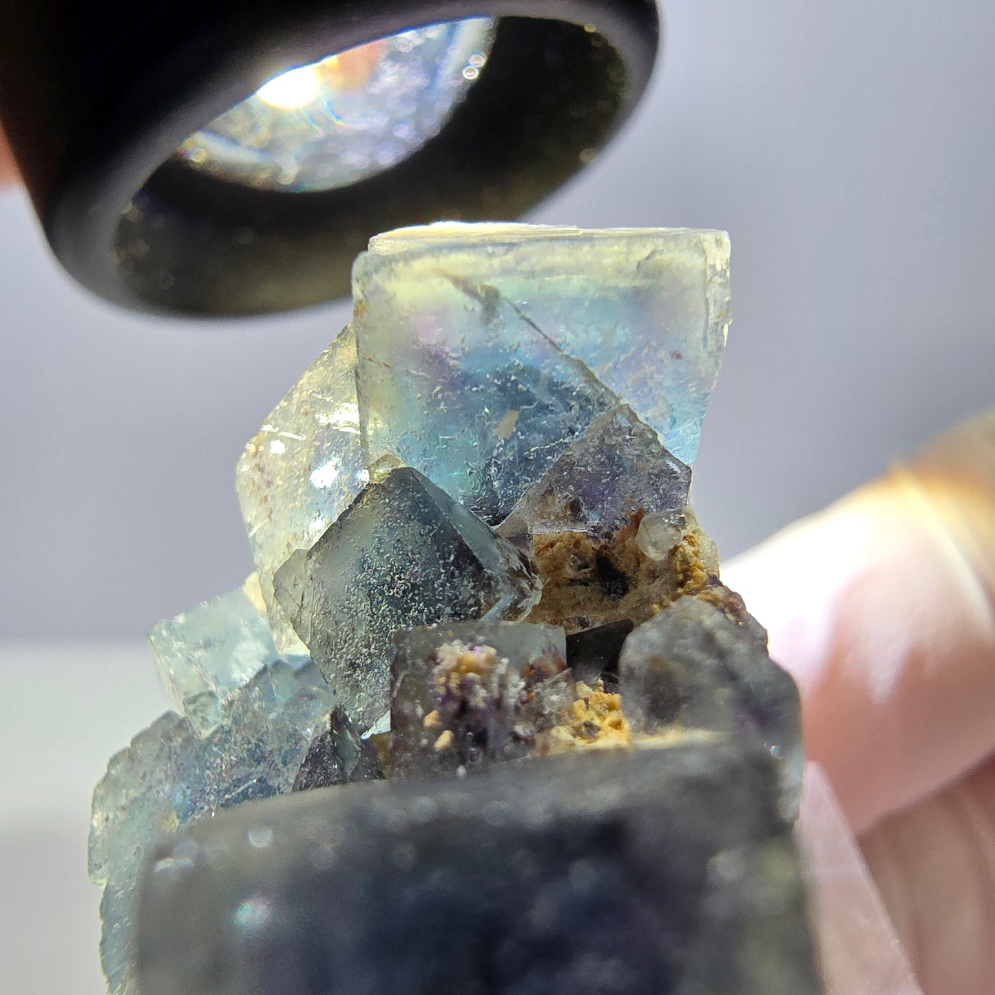 Phantom Fluorit Würfel Stufe, blau lila Okorusu, Namibia 34*29*20mm