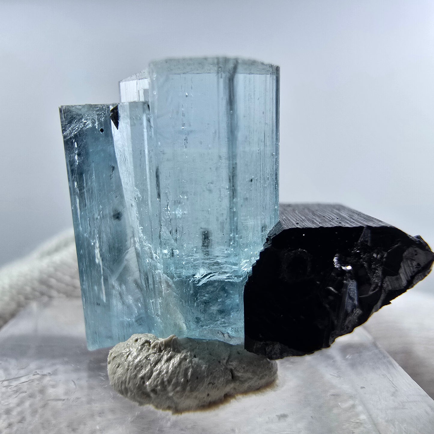 Aigue-marine Setlene, tourmaline Schörl stade Erongo, Namibie 19*21*14mm