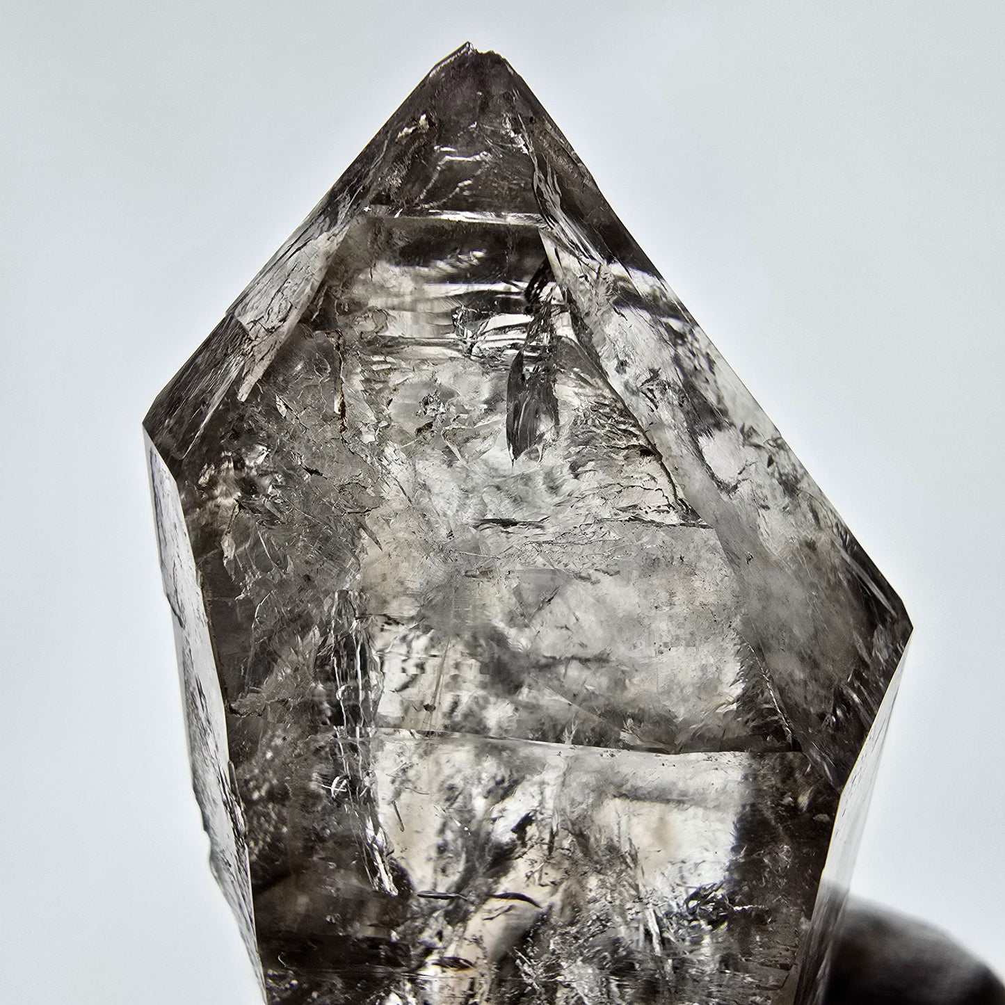 XL Enhydro Skeleton Smoky Quartz DT Scepter, Large Bubble Valentine Pocket, Namibia 135*46*32mm