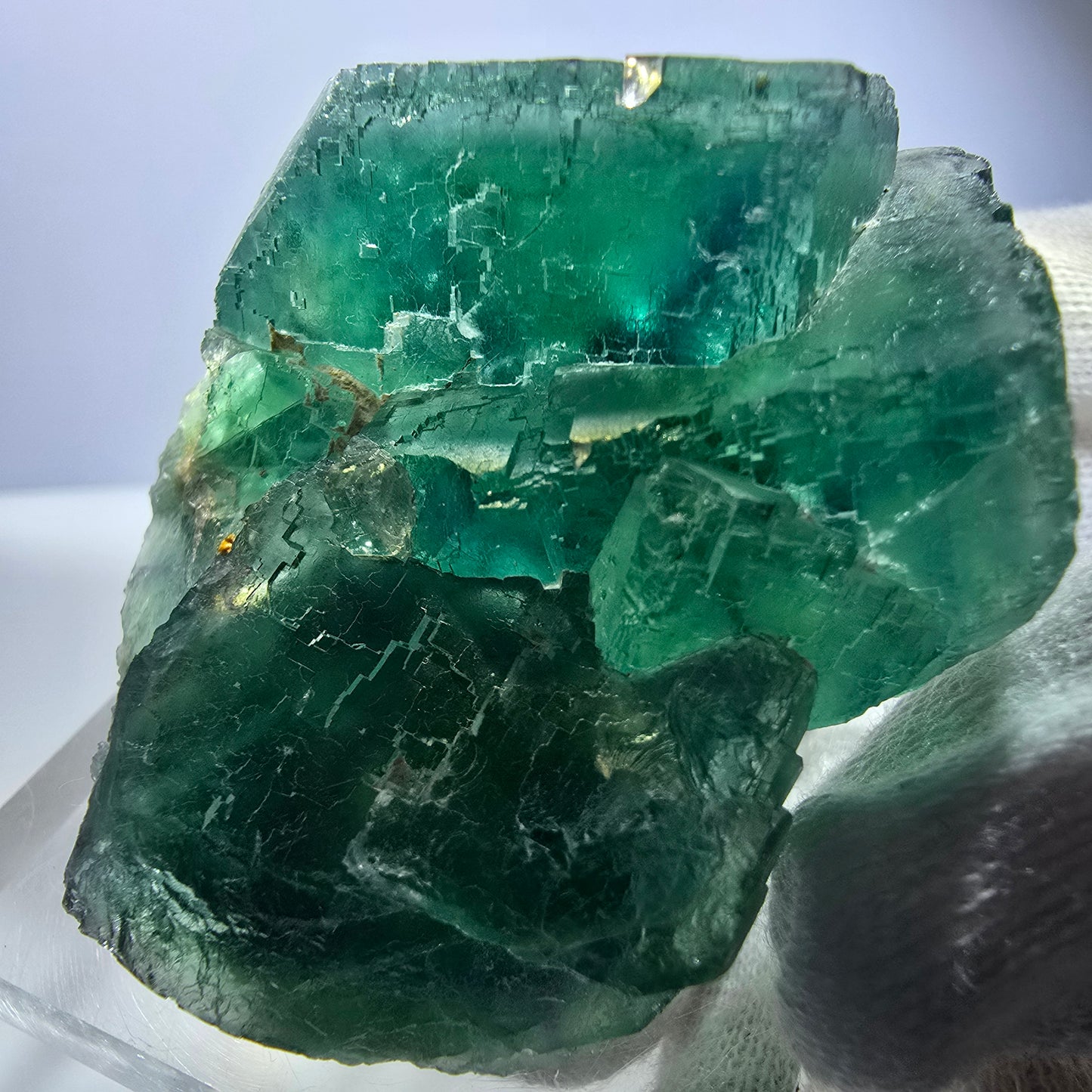 Phantom Fluorit Würfel Stufe, parkettiert grün lila Okorusu, Namibia 59*51*27mm