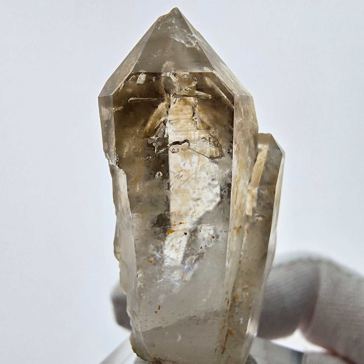 Enhydro Phantom Smoky Quartz Sceptre Tip 1x Bubble Goboboseb, Namibie 52*27*17mm