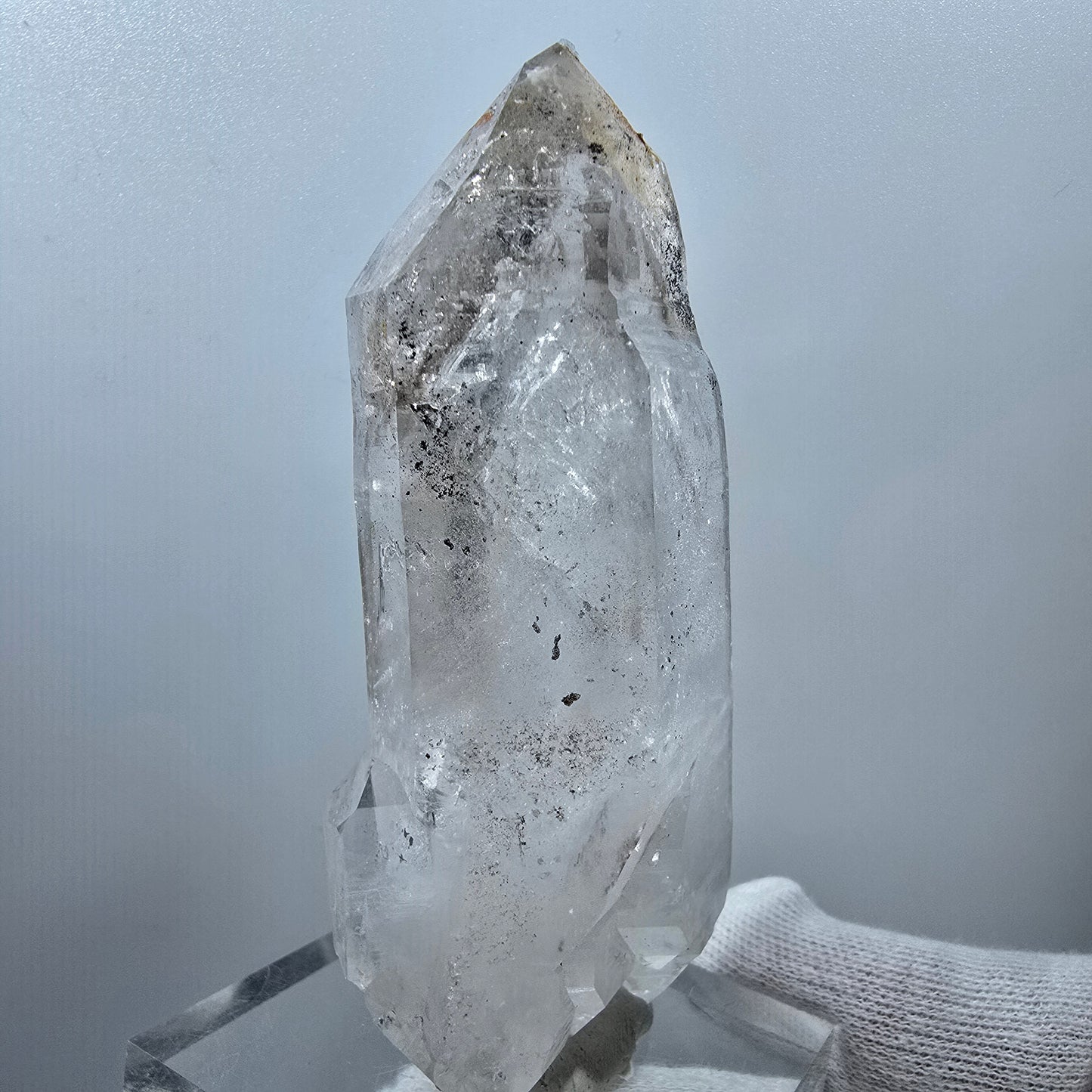 Quartz fumé lémurien Enhydro DT Sceptre Grande bulle Valentine Pocket Gob Namibie 89*37*25mm