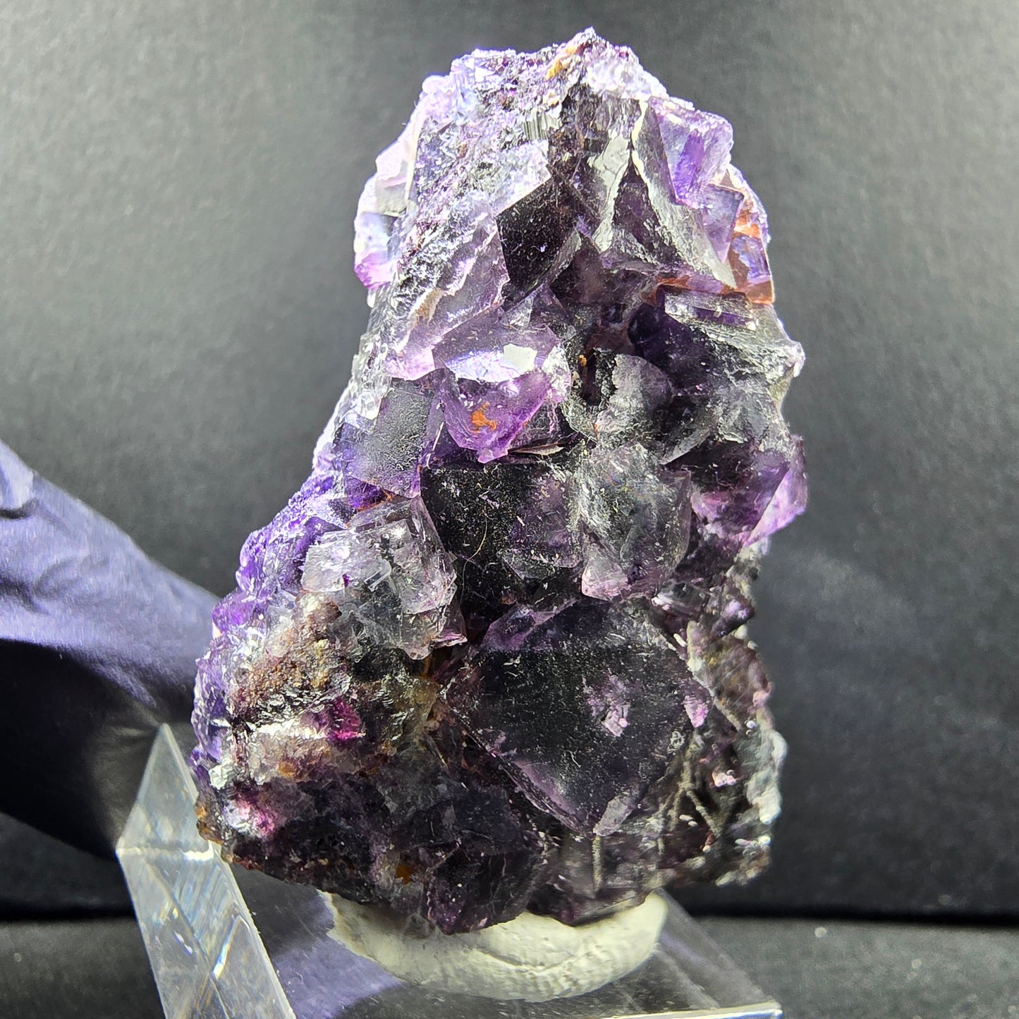Seltene Phantom Fluorit XX Stufe lila grün mit Eisen 40*36*23mm Okorusu, Namibia