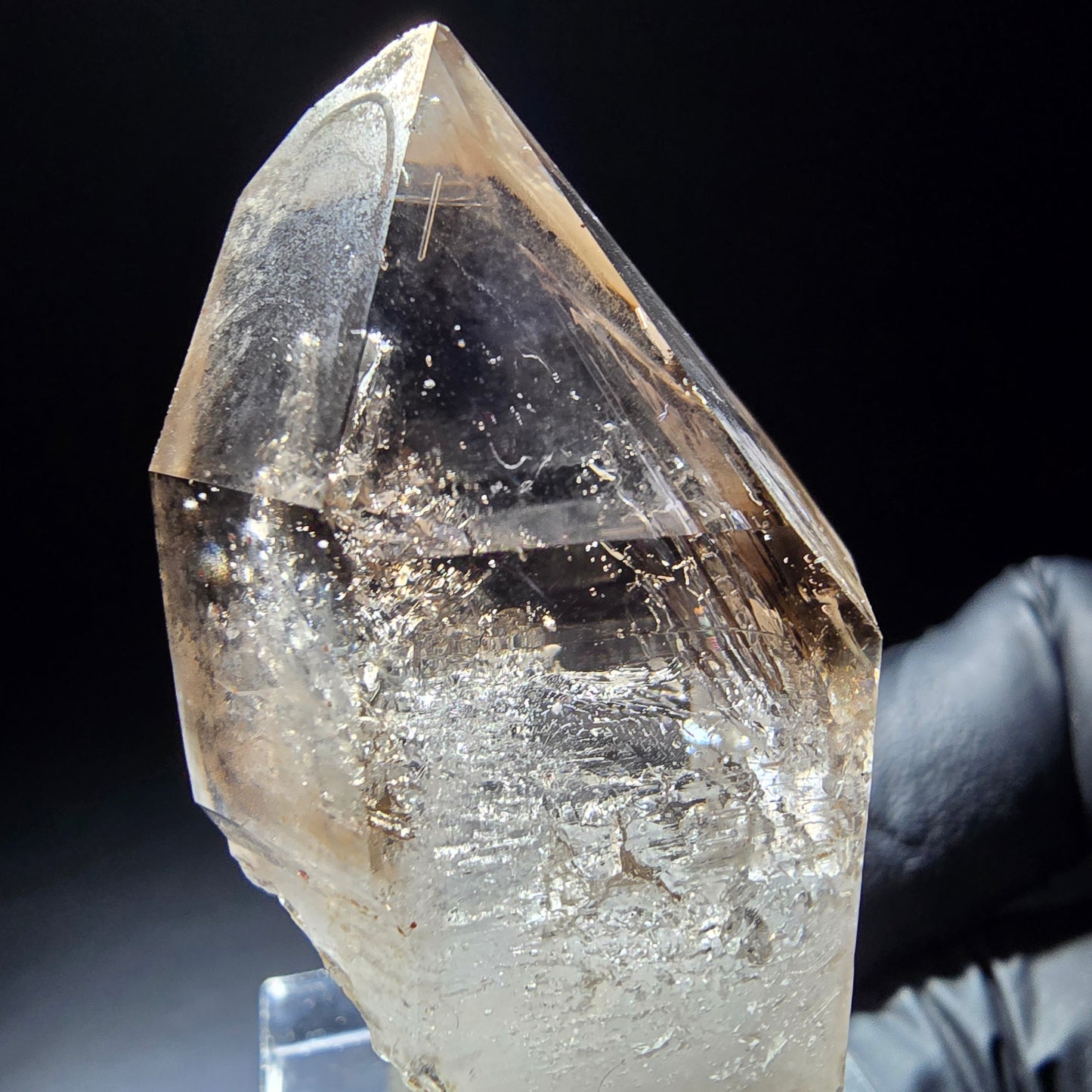 Klare Phantom Rauchquarz Zepter Spitze Goboboseb, Namibia 48*27*19mm Sammlung
