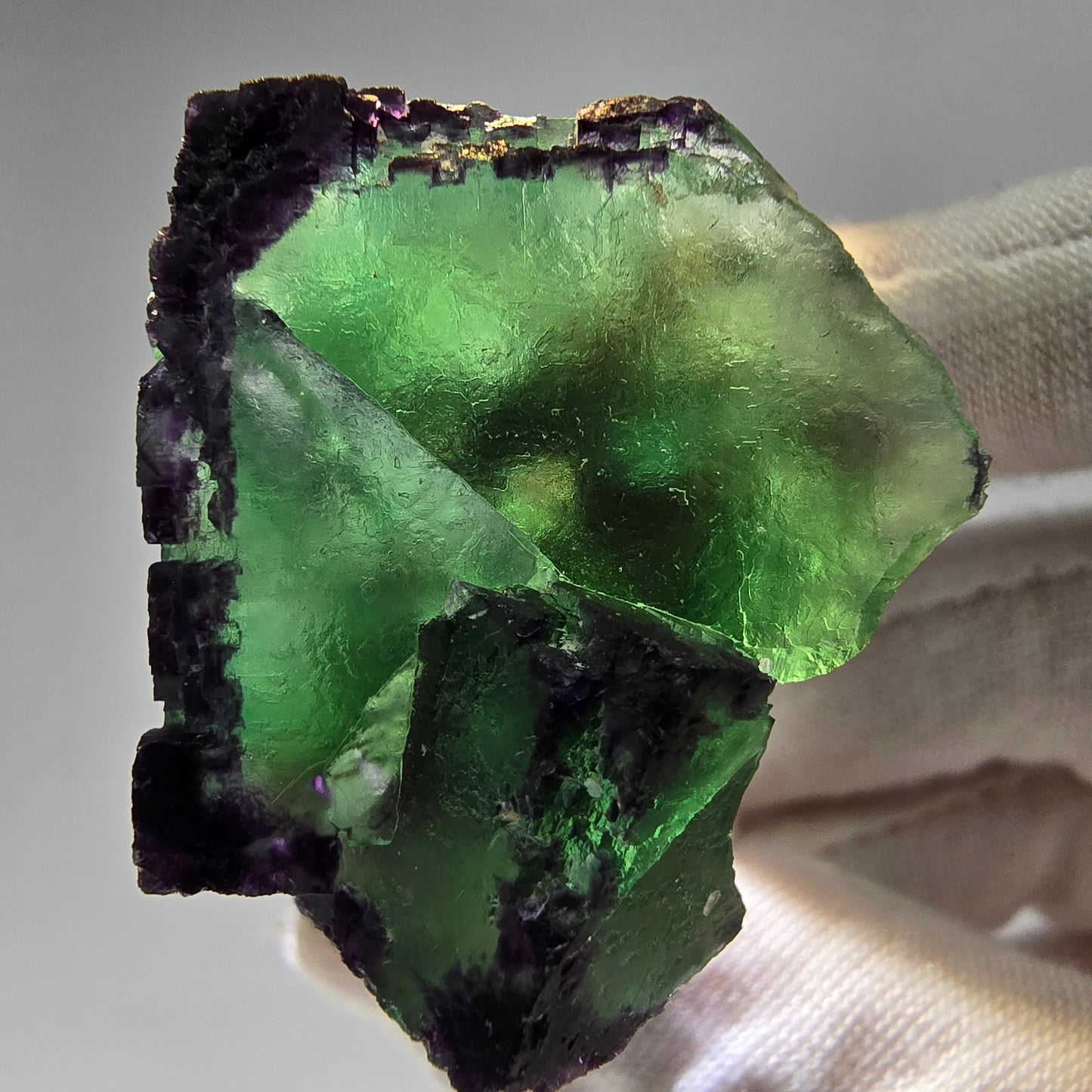 Zonare Phantom Fluorit Würfel Stufe grün lila Okorusu, Namibia 46*40*24mm