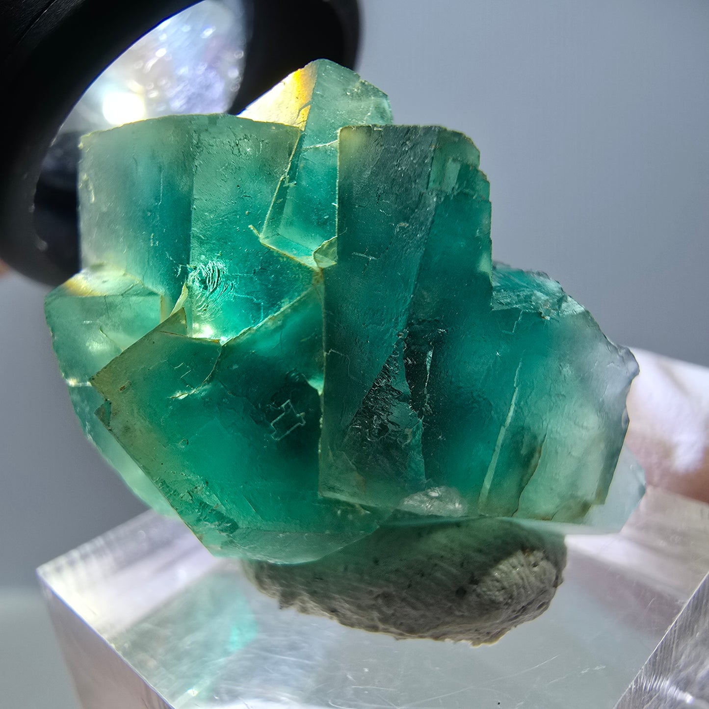 Phantom Fluorit Würfel Stufe, grün parkettiert Okorusu, Namibia 32*24*17mm