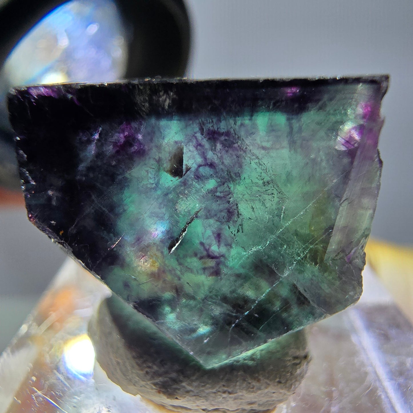 Phantom Fluorit Würfel parkettiert, grün lila Okorusu, Namibia 17*17*17mm