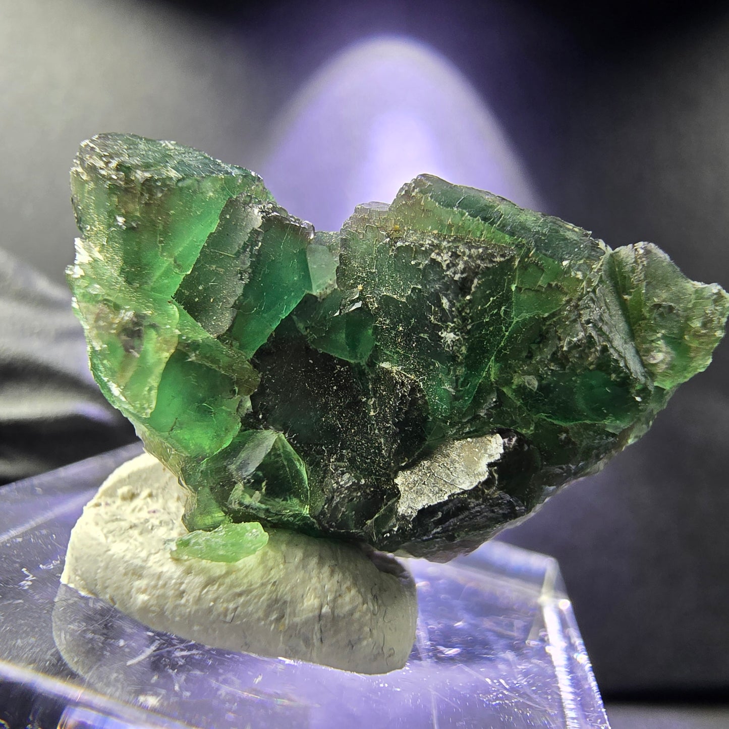 Seltene Fluorit Würfel Stufe grün lila 26*15*11mm Okorusu, Namibia Sammlung