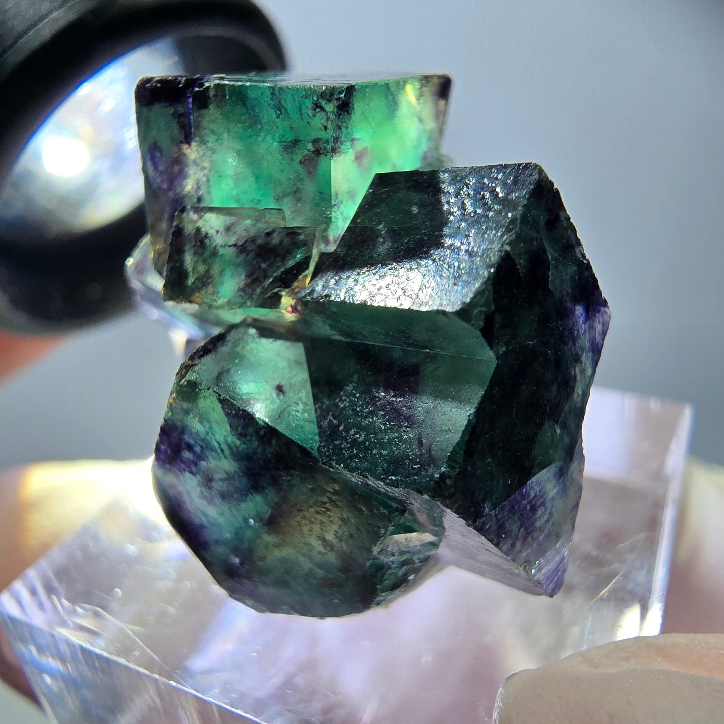 Rare Fluorite Cube Specimen, green purple Okorusu, Namibia 29*23*16mm