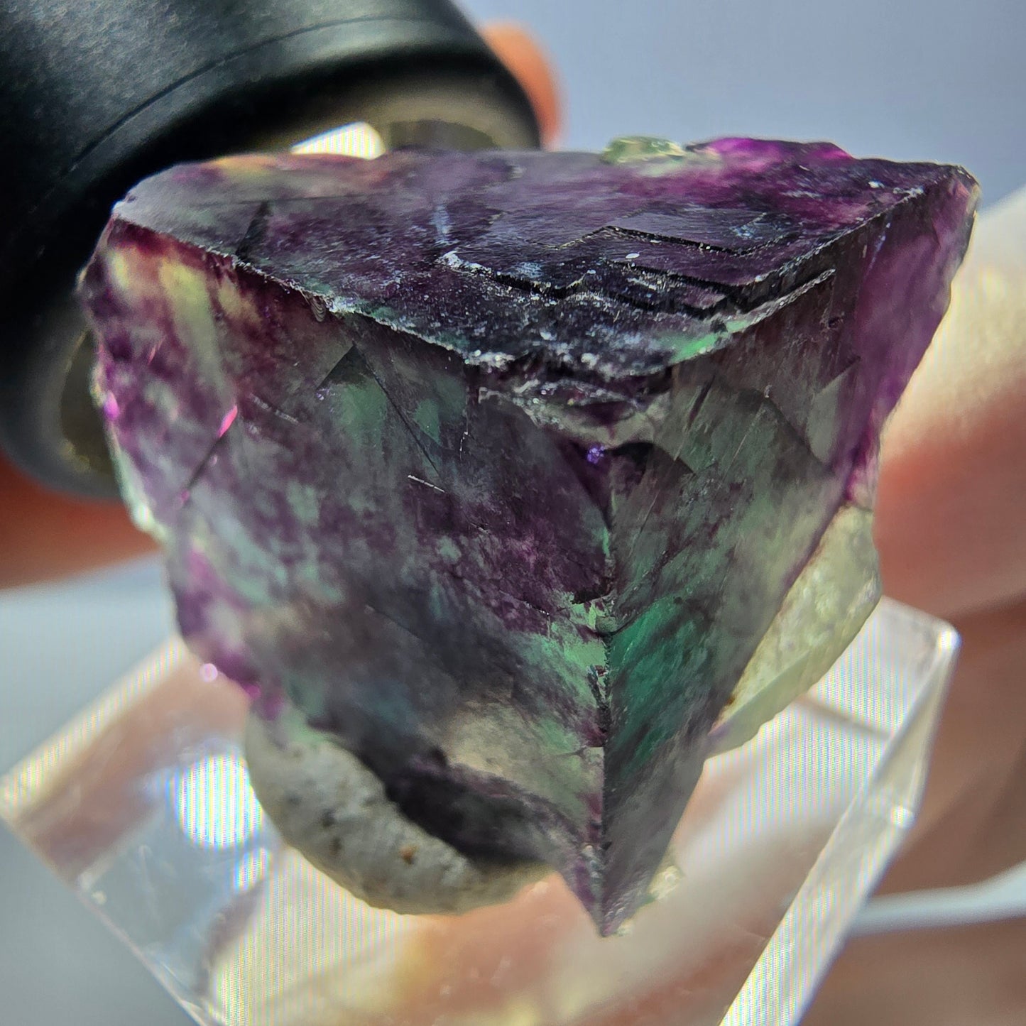 Phantom Fluorit Würfel parkettiert, grün lila Okorusu, Namibia 24*21*20mm