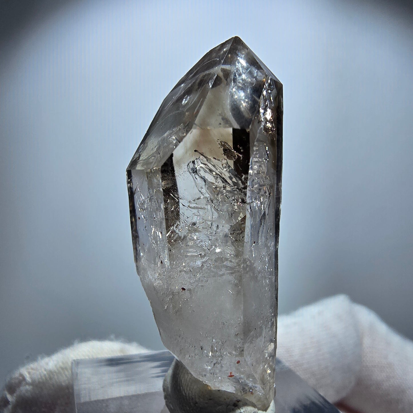 Enhydro Phantom Rauchquarz Zepter, 1x Blase Goboboseb, Namibia 41*17*14mm