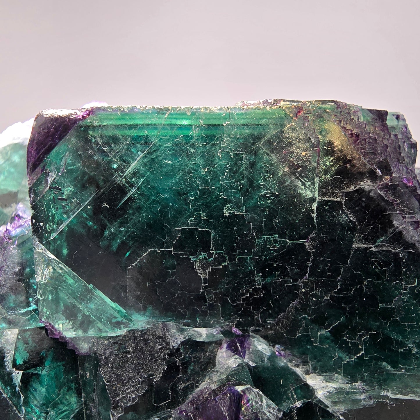Große Phantom Fluorit Würfel Stufe grün lila Okorusu Namibia 93*89*37mm Sammlung