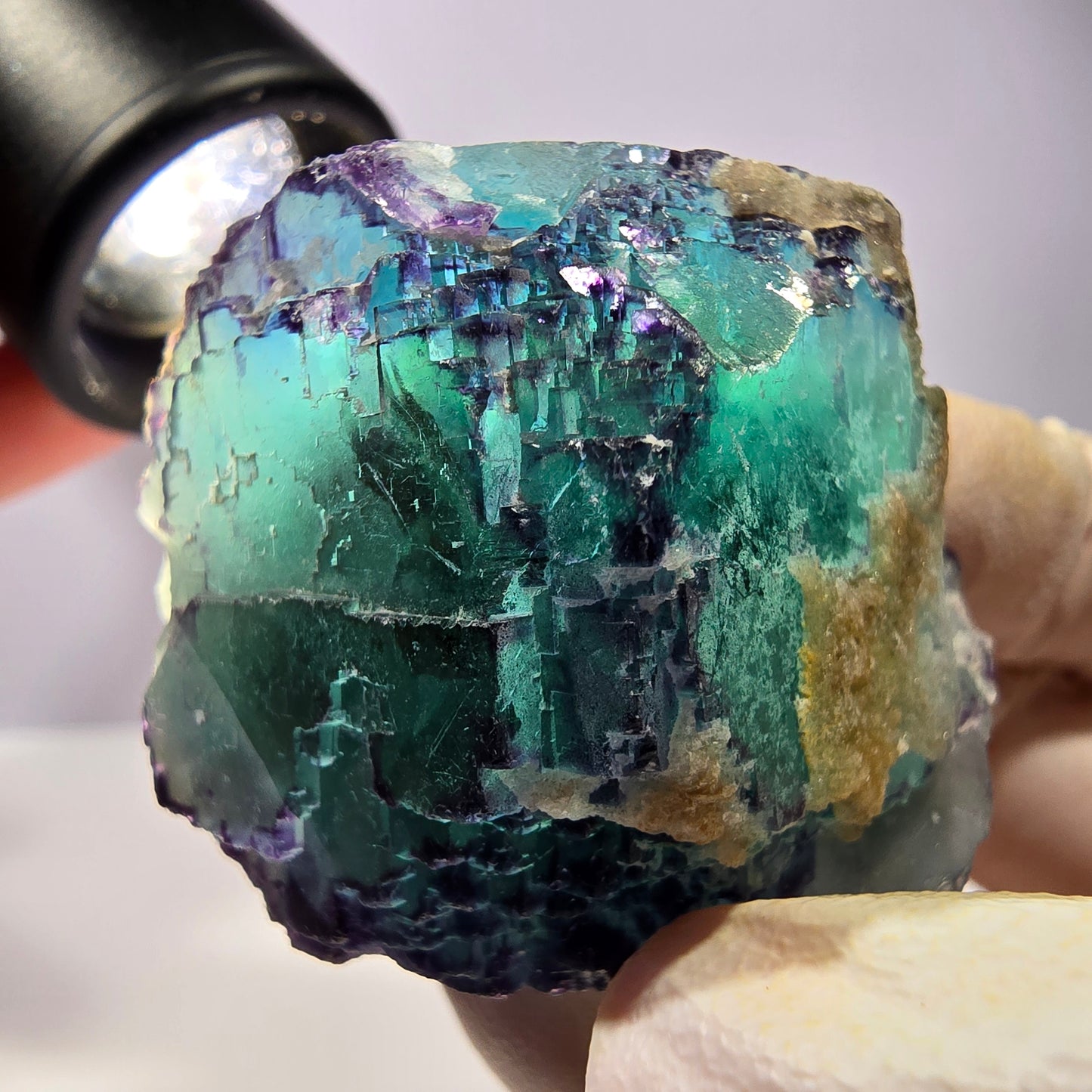Spécimen de cube de fluorite fantôme, parqueté, zonal Okorusu, Namibie 44*41*25 mm