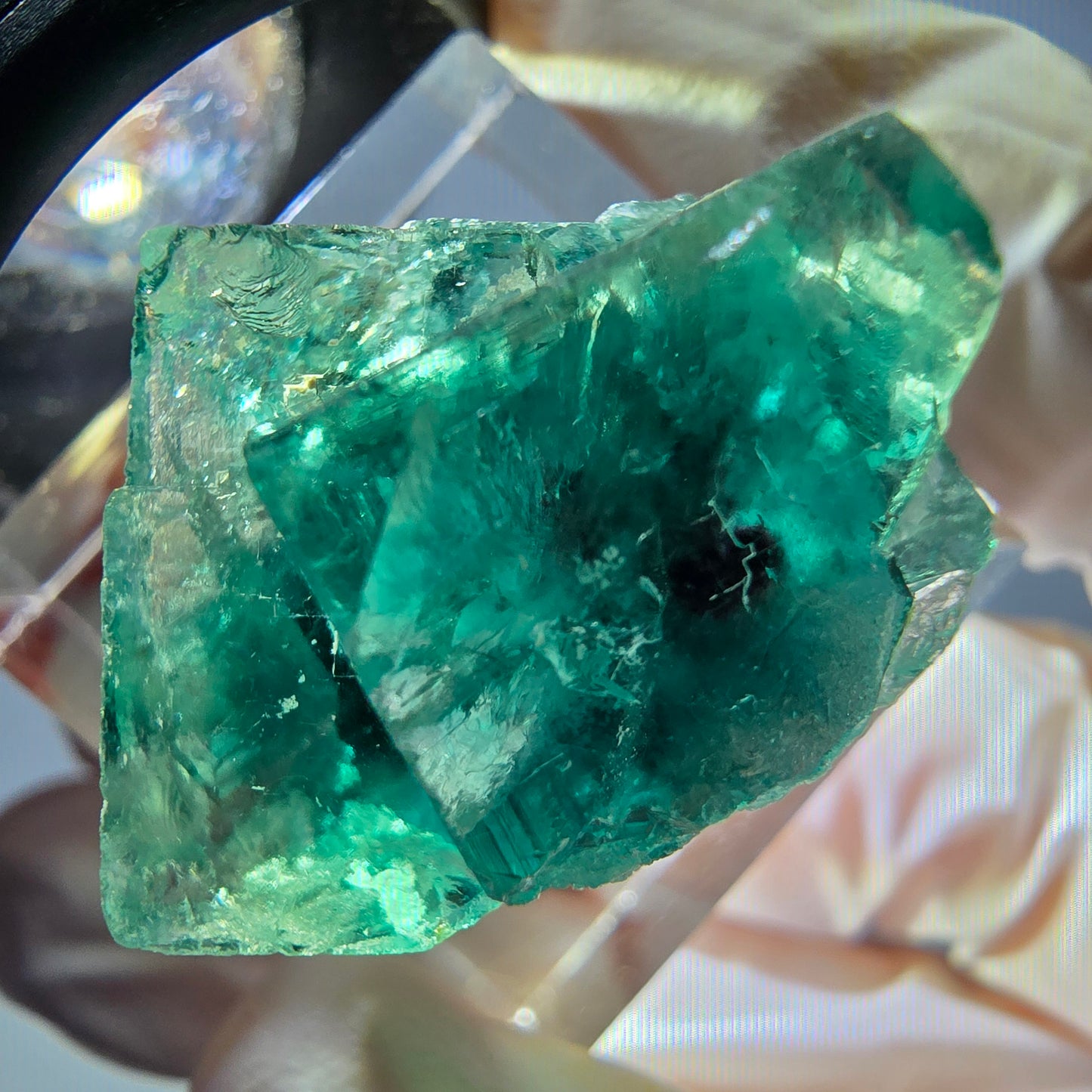 Phantom Fluorit Würfel Stufe, grün lila Okorusu, Namibia 27*19*18mm