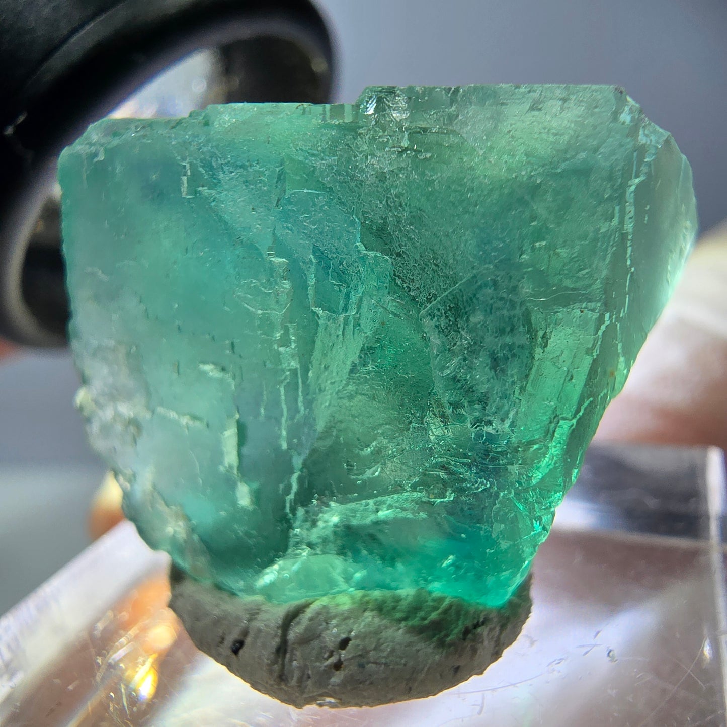 Klarer Phantom Fluorit Würfel parkettiert, grün Okorusu, Namibia 21*20*19mm
