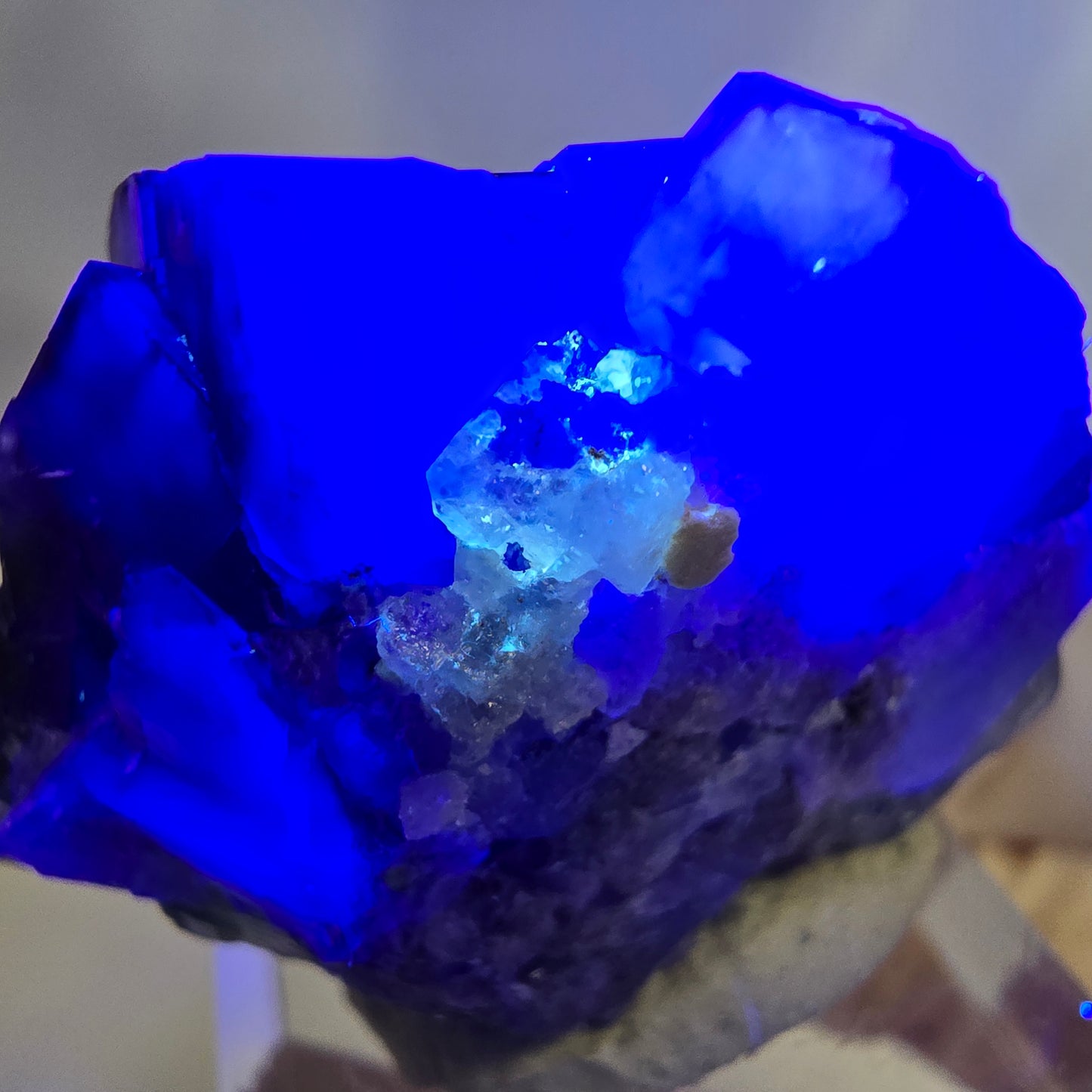 Phantom Fluorit Würfel Stufe, parkettiert grün lila Okorusu, Namibia 39*32*20mm