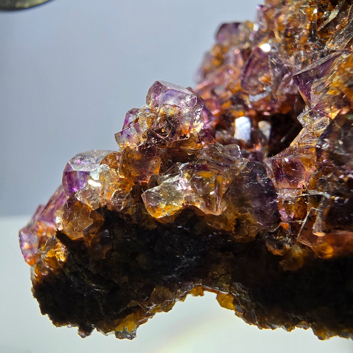 Grand spécimen de cube de fluorite fantôme, vert, jaune, violet, Okorusu, Namibie, 110 x 66 x 50 mm
