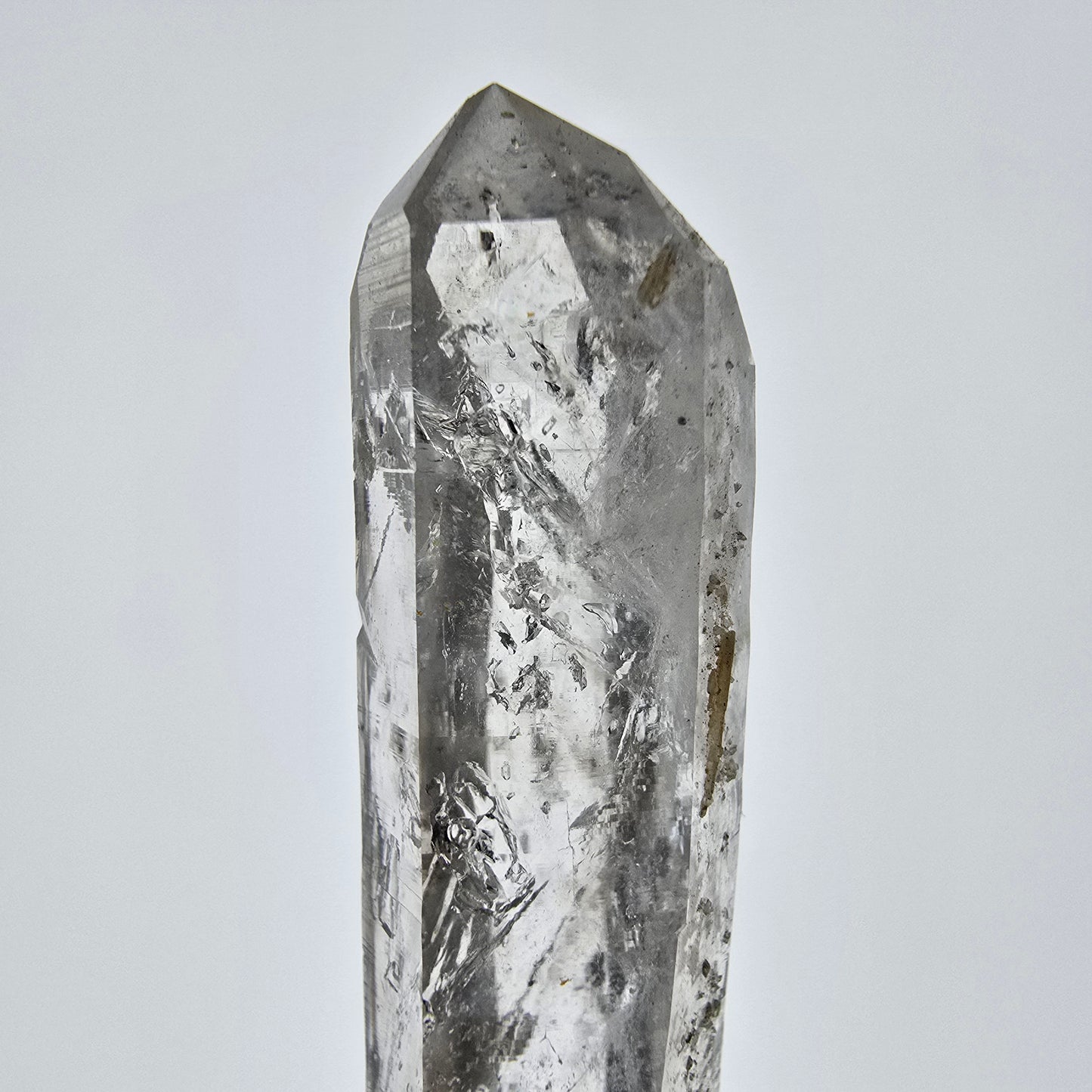 Enhydro Skeleton Smoky Quartz DT Scepter, 2x Bubble Valentine Pocket, Namibia 57*13*12mm
