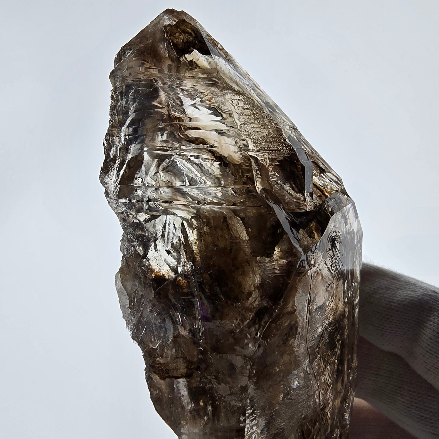 Sceptre de poche Saint-Valentin en quartz fumé fantôme squelette, Namibie 122 x 72 x 32 mm
