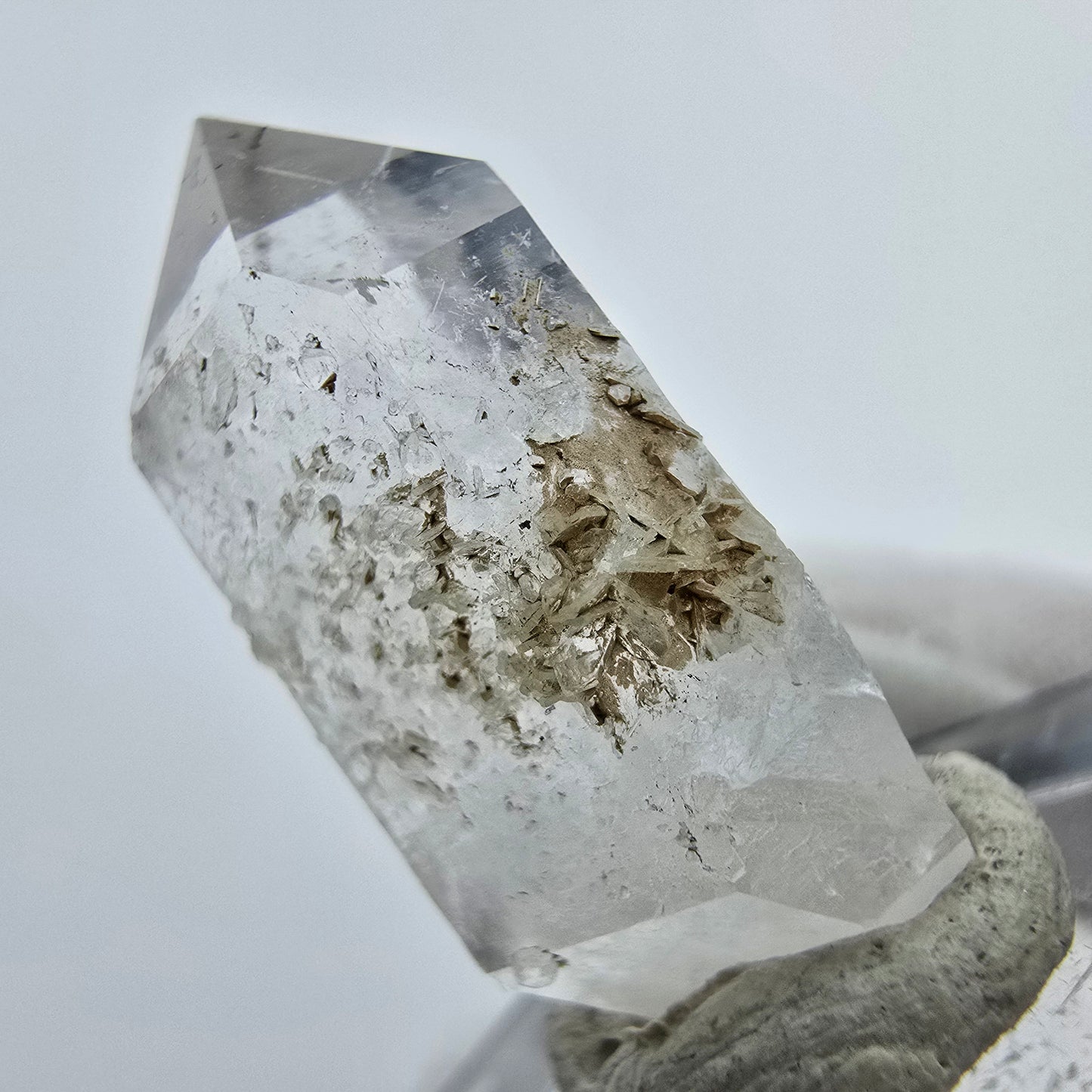 Phantom Amethyst with Stilbite Streep Mine, Goboboseb, Namibia 25*13*10mm Collection