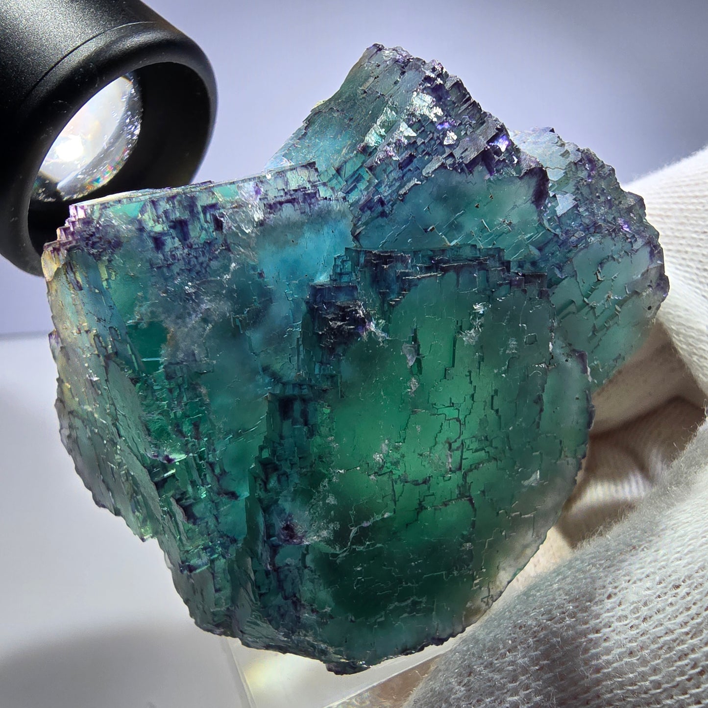 Phantom Fluorit Würfel Stufe parkettiert zonal Okorusu, Namibia 67*60*35mm