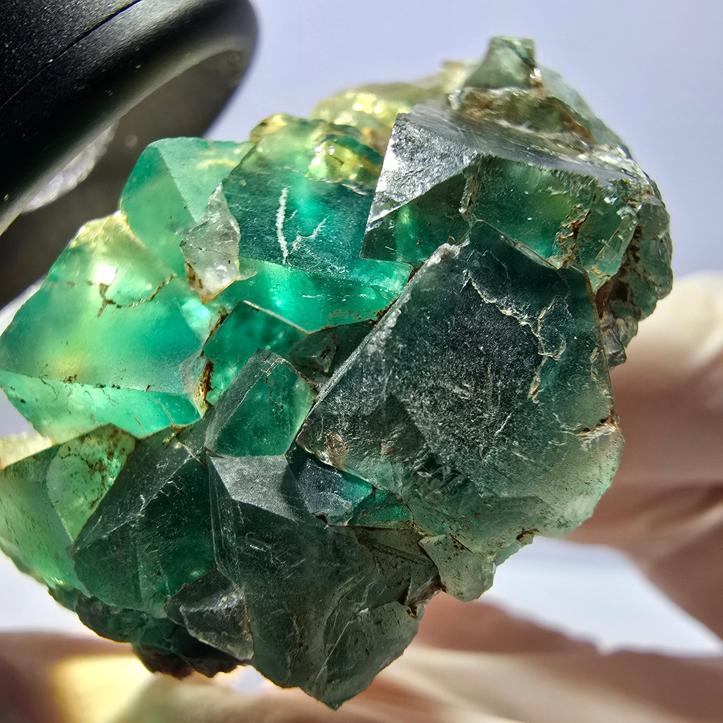 Seltene Phantom Fluorit Würfel Stufe, grün Okorusu, Namibia 41*34*20mm