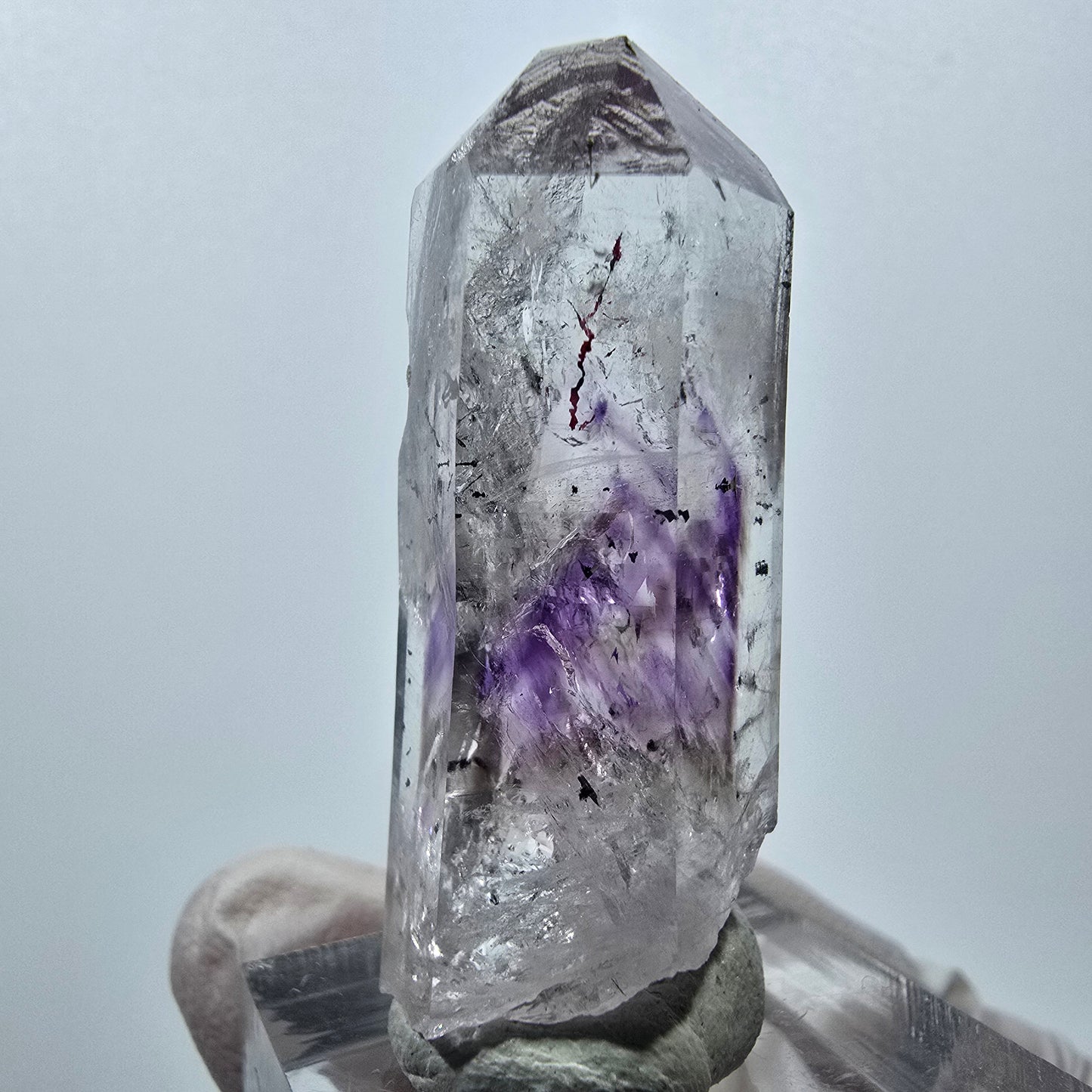Enhydro Harlequin Phantom Amethyst, 2x Bubble Streep Mine Gobo. Namibie 43 x 15 x 14 mm