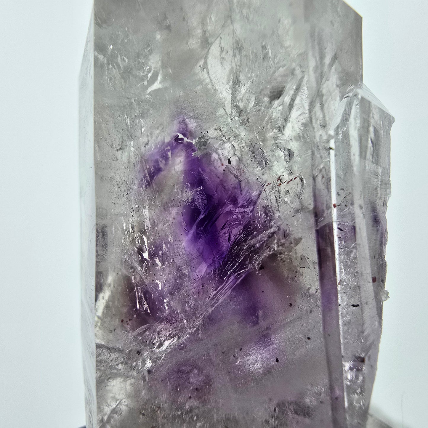 Harlequin Phantom Amethyst with Prehnite Streep Mine Goboboseb Namibia 57*29*25mm
