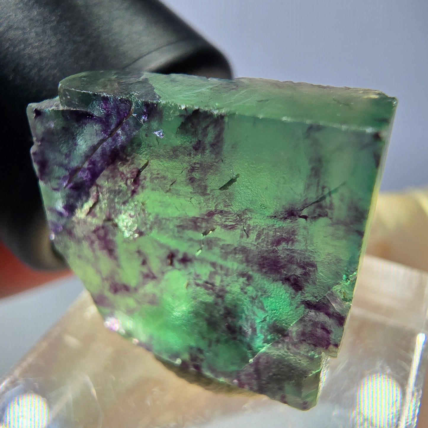 Phantom Fluorit Würfel parkettiert, grün lila Okorusu, Namibia 21*19*8mm