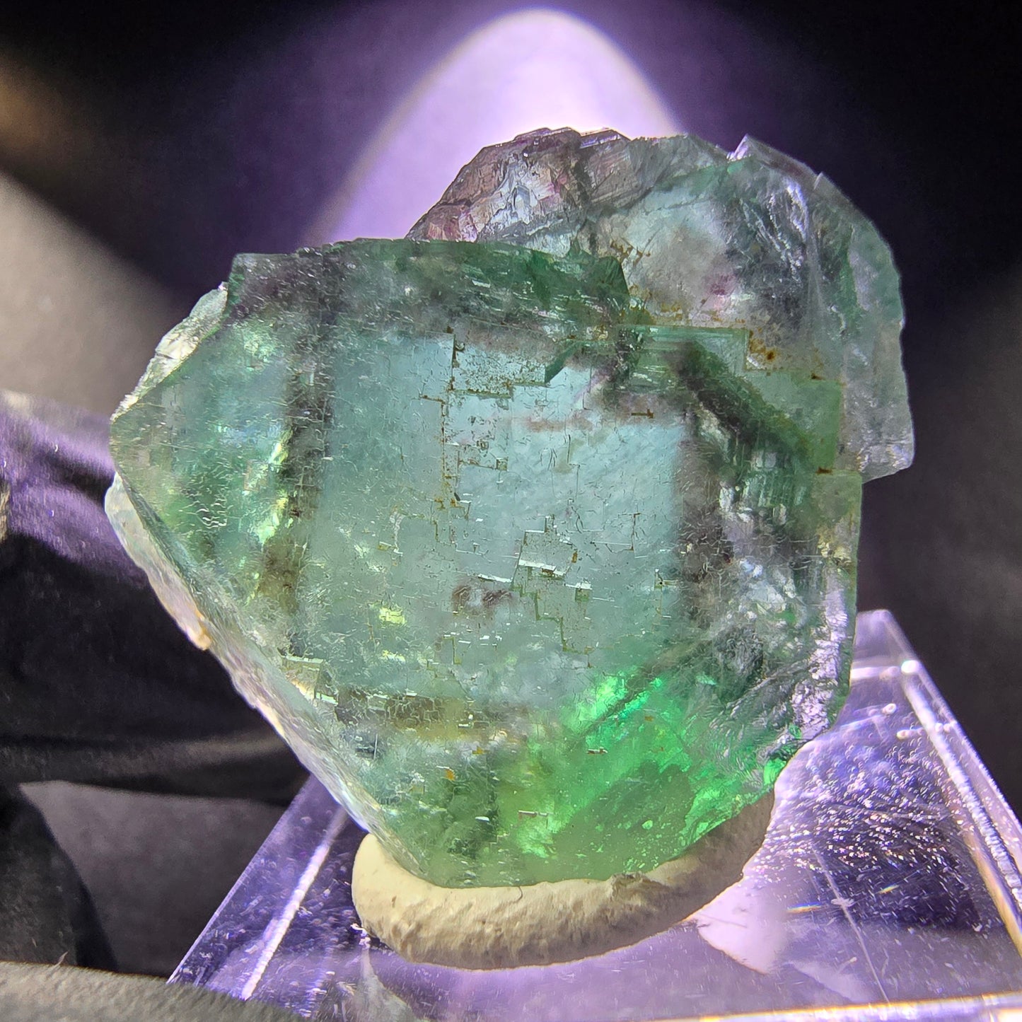 Seltener Phantom Fluorit Würfel grün lila 29*26*11mm Okorusu, Namibia Sammlung