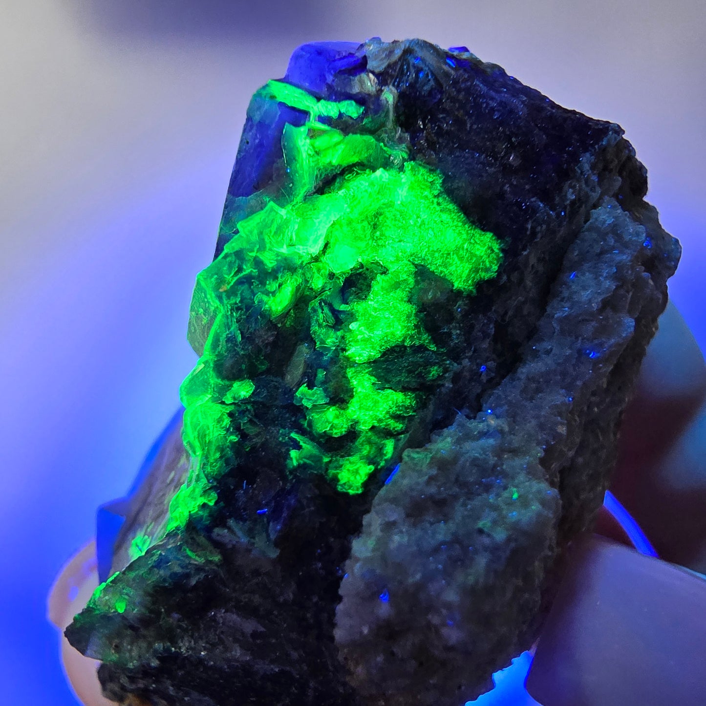 Bunte Phantom Fluorit Würfel Hyalit Muskovit Stufe Erongo, Namibia 51*39*30mm