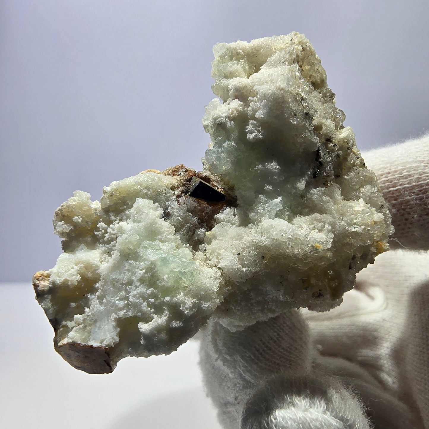 Seltene Hyalit Opal (UV Mineral) Schörl Turmalin Stufe Erongo Namibia 64*50*36mm