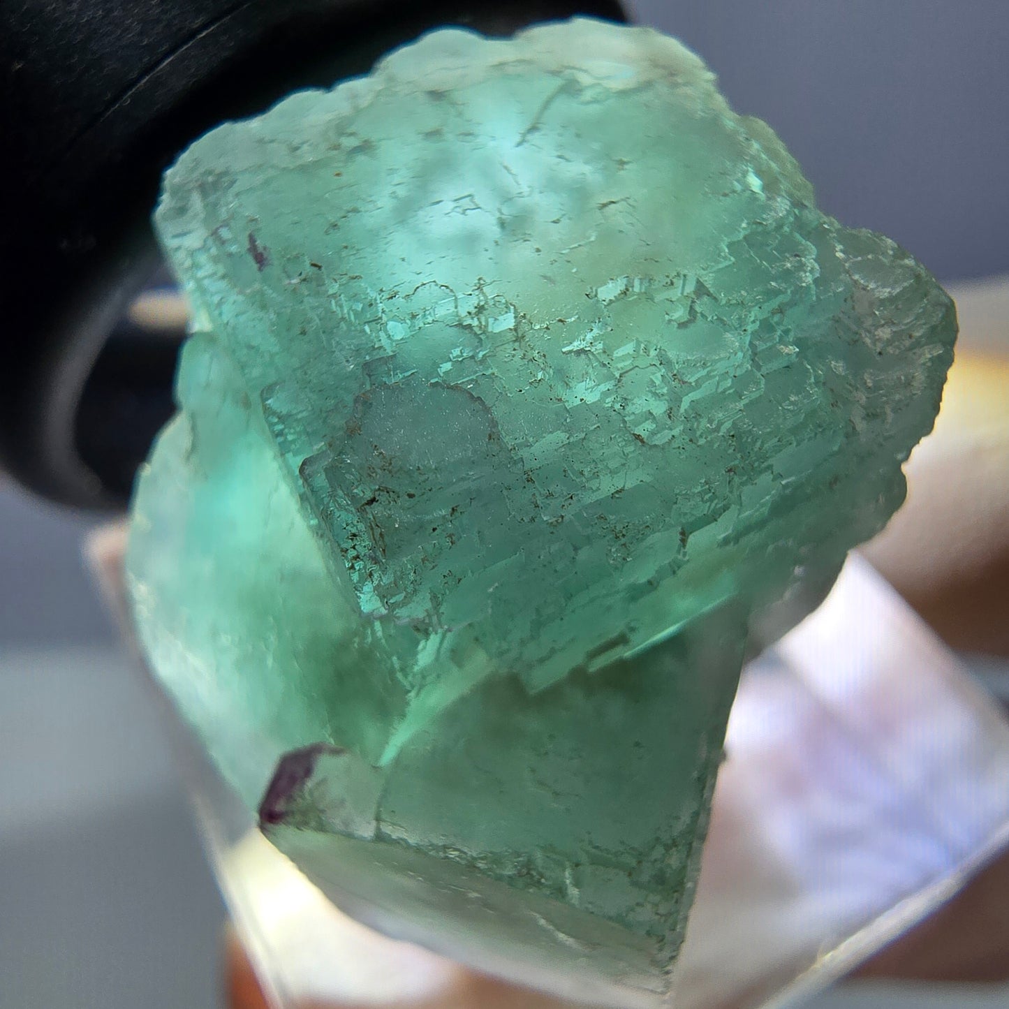 Phantom Fluorit Würfel Stufe, grün parkettiert Okorusu, Namibia 23*23*22mm