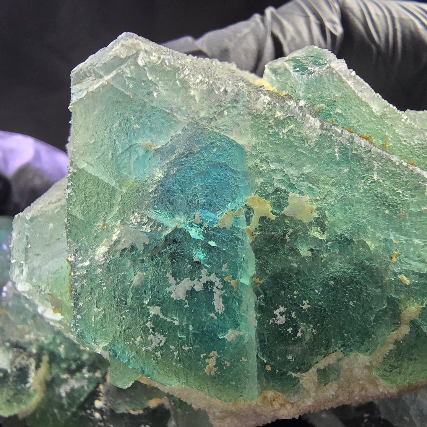 Große Phantom Fluorit XX Oktaeder Stufe grün blau 110*77*71mm aus Erongo Namibia