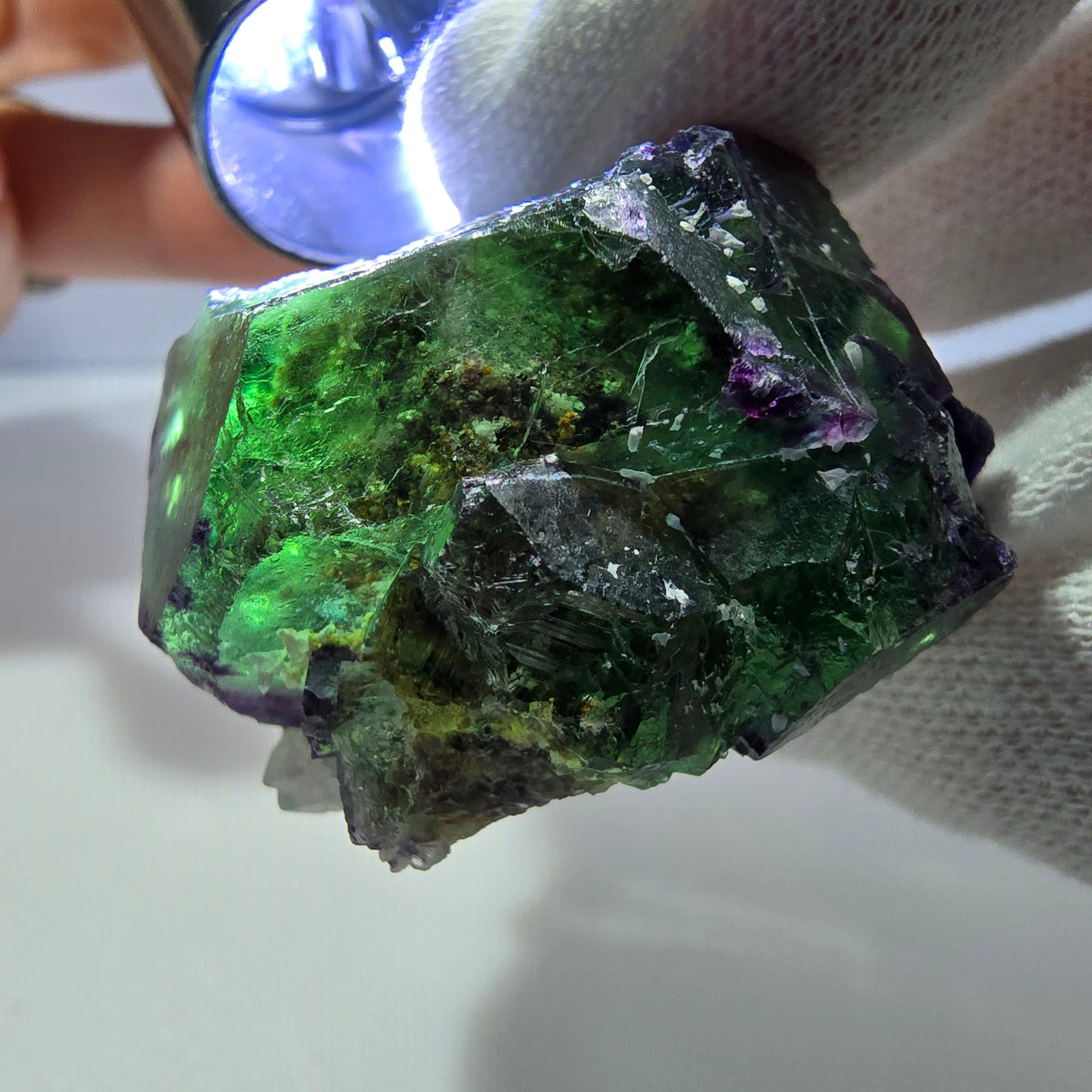 Spécimen de cube de fluorite fantôme parqueté zonal Okorusu, Namibie 46*42*27mm