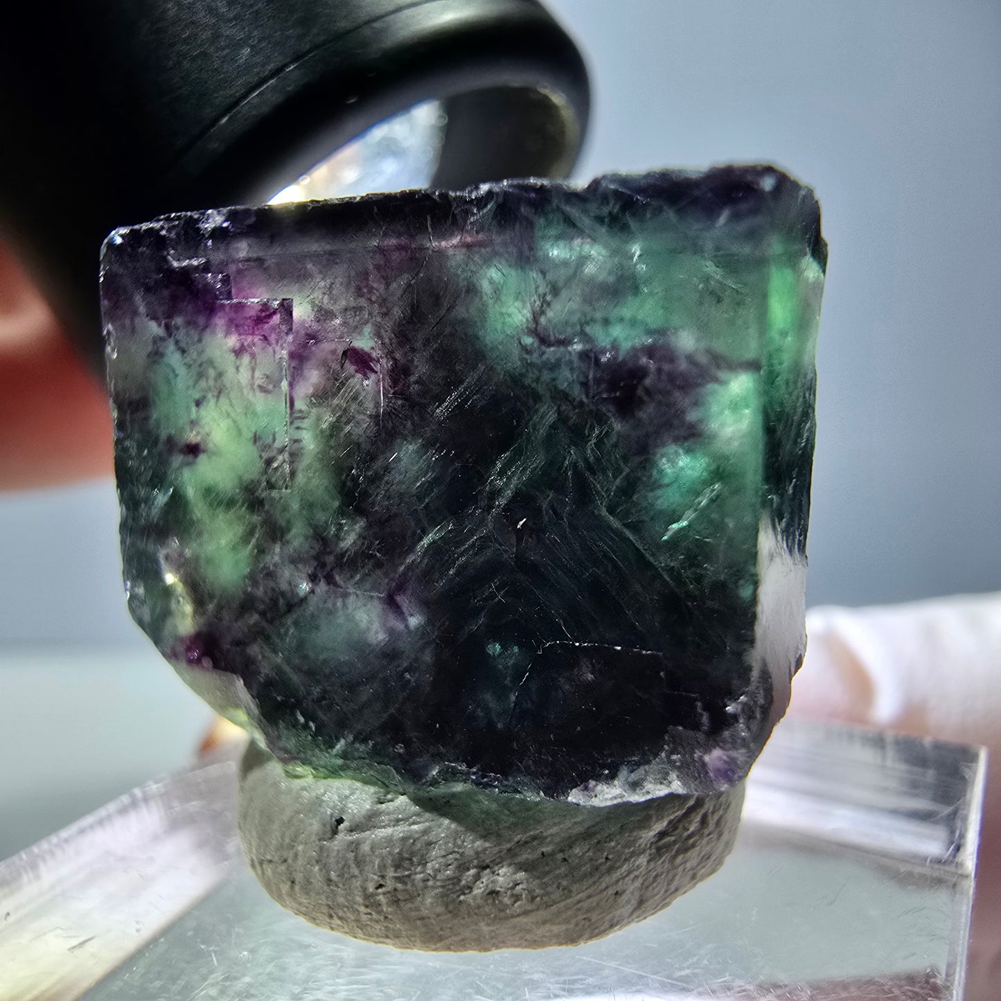 Phantom Fluorit Würfel parkettiert, grün lila Okorusu, Namibia 22*20*14mm