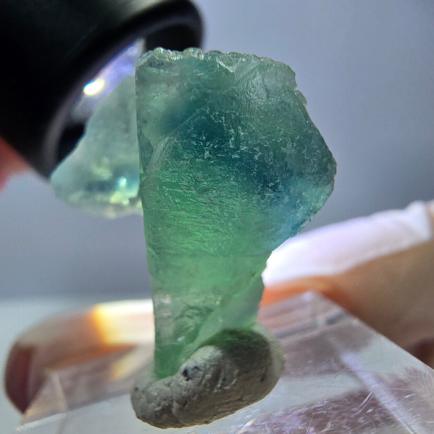 Phantom Fluorit Würfel Stufe, grün parkettiert Okorusu, Namibia 24*23*13mm