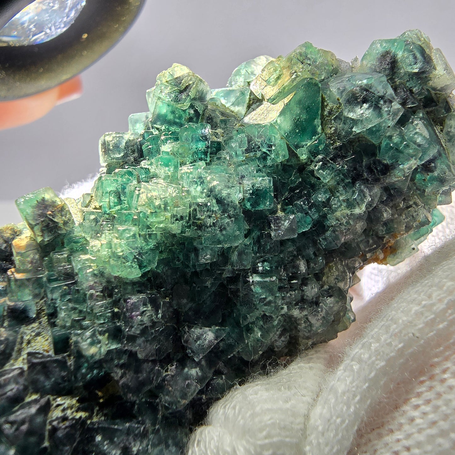 Cube de fluorite fantôme zonal, spécimen de tourmaline Schorl, Erongo, Namibie, 72 x 33 x 31 mm